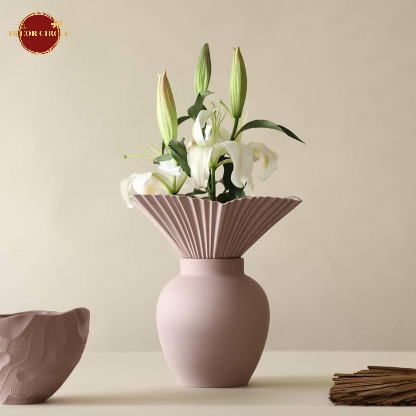 Sweven Pink Flower Vase For Living Room