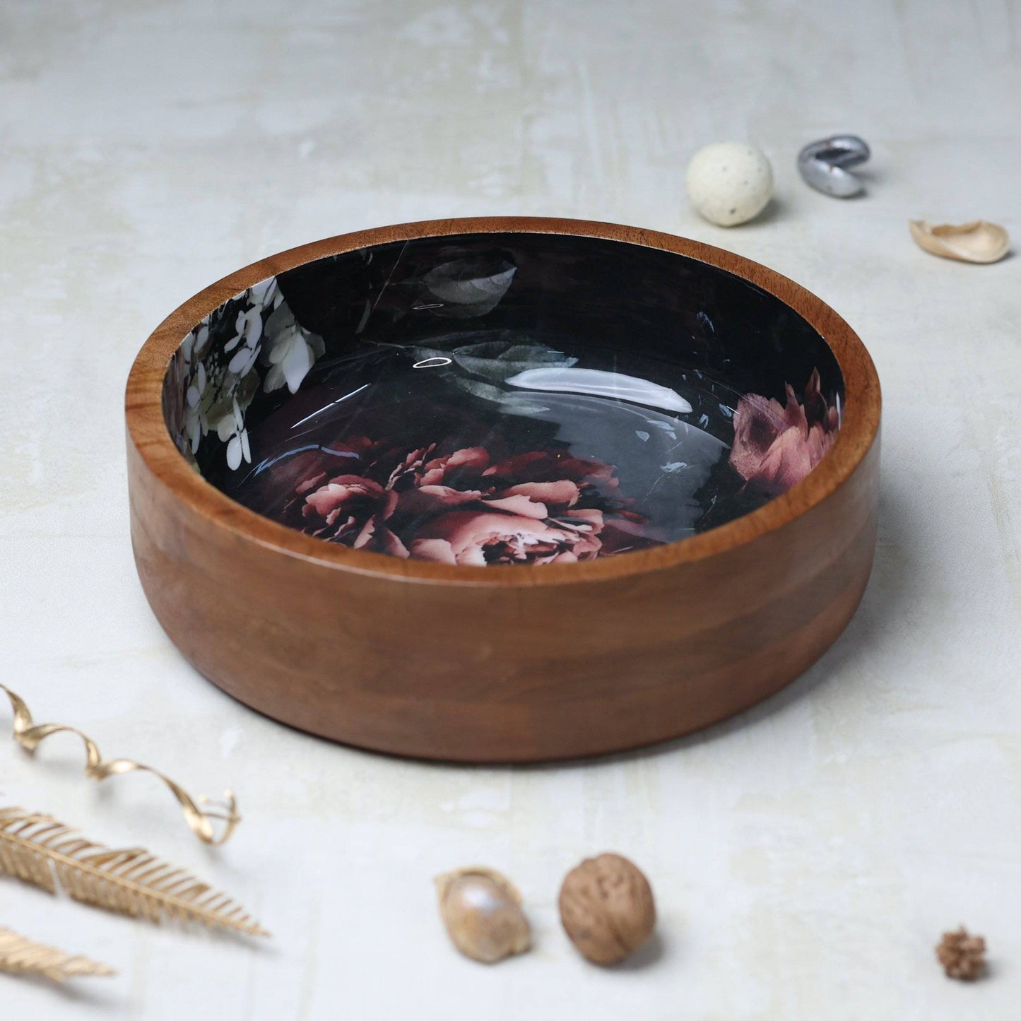 Black forest Multipurpose Large Snack Wooden Bowl - The Decor Circle