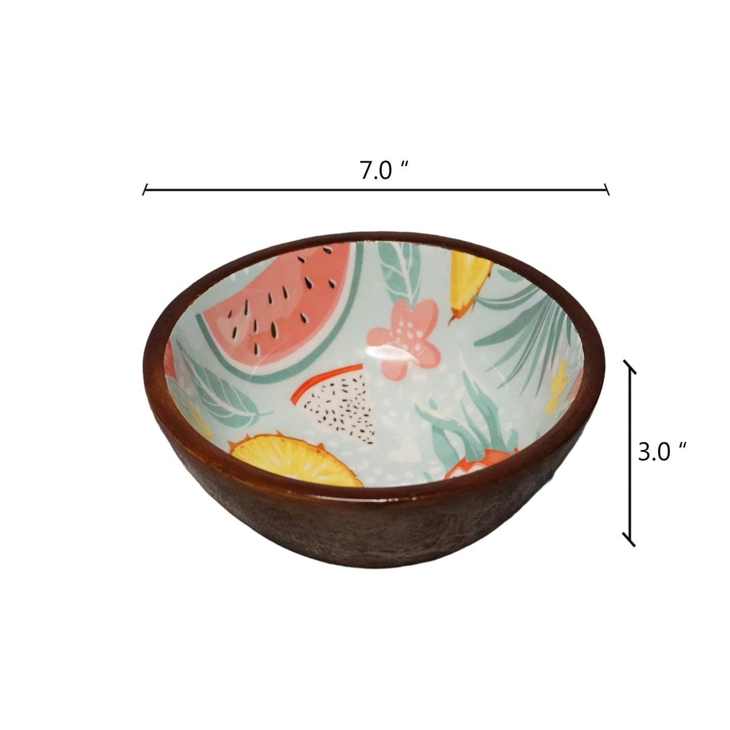 Tropical breeze Fruit/Snack Wooden Bowls (Set of 2) - The Decor Circle
