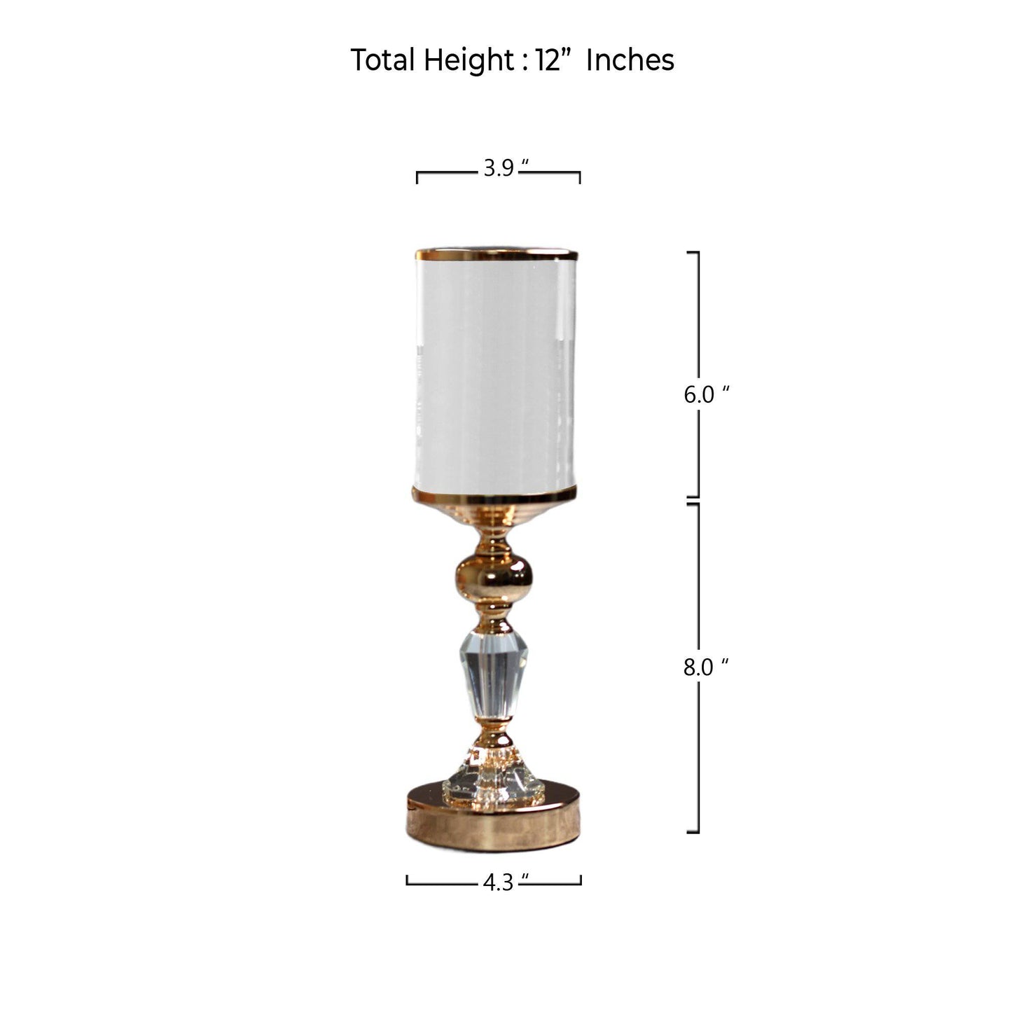 Fulgor Rose Gold Crytsal Candle Stands - The Decor Circle