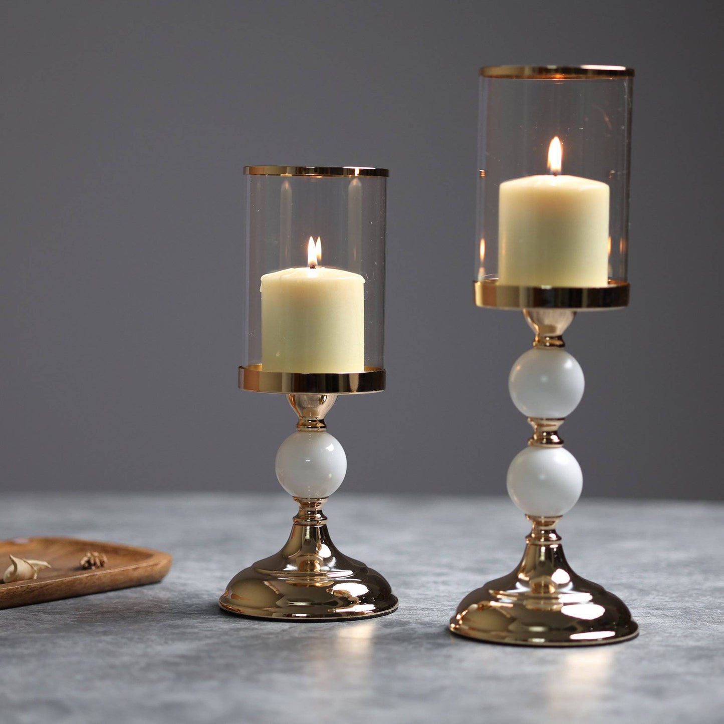 Home Decor Luxury Viridis Gold Candle Holders (set of 2 ) - The Decor Circle