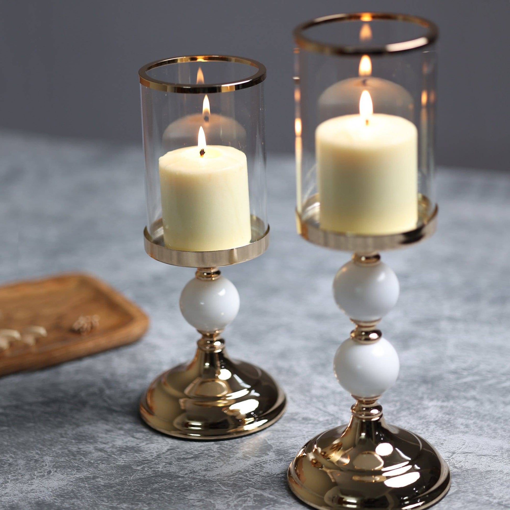 Home Decor Luxury Viridis Gold Candle Holders (set of 2 ) - The Decor Circle