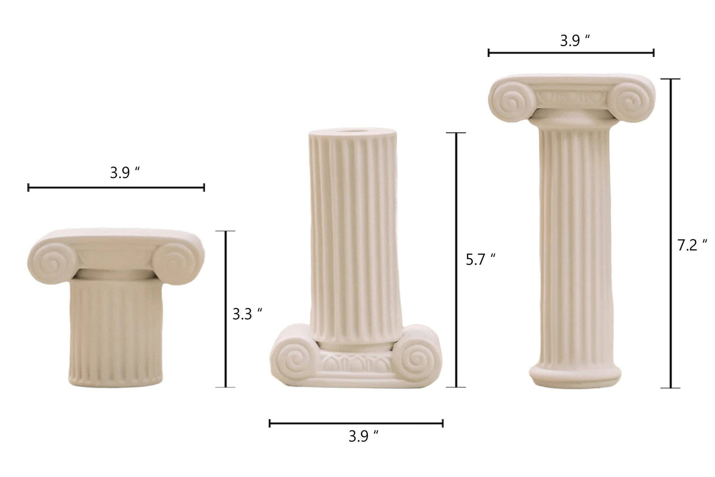 Home Decor Modern White Pillar Ceramic Candle Holders (set of 3) - The Decor Circle