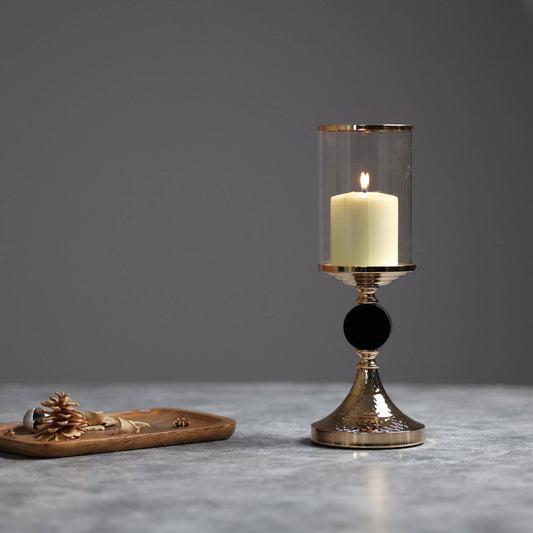 Meraki Black Nordic Gold Candle Stands (Set of 3) - The Decor Circle
