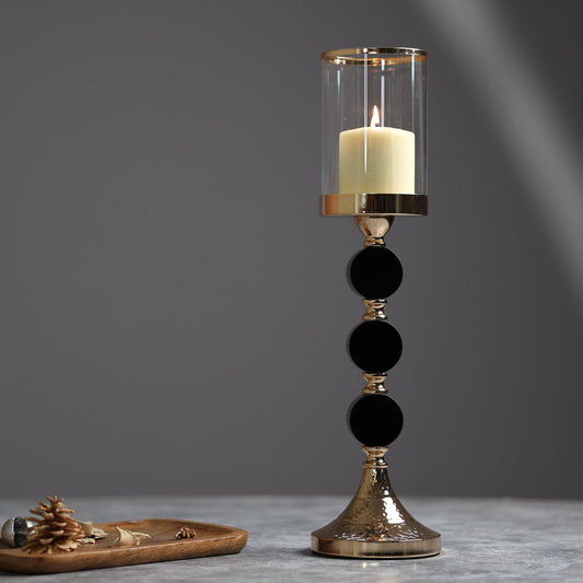 Meraki Black Nordic Gold Candle Stands (Set of 3) - The Decor Circle