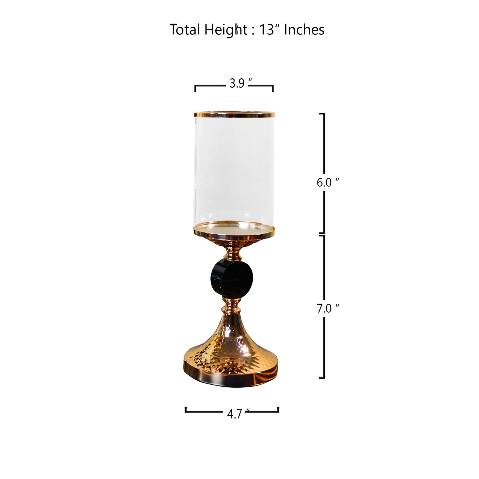 Meraki Black Nordic Gold Candle Stands (Set of 3) - The Decor Circle