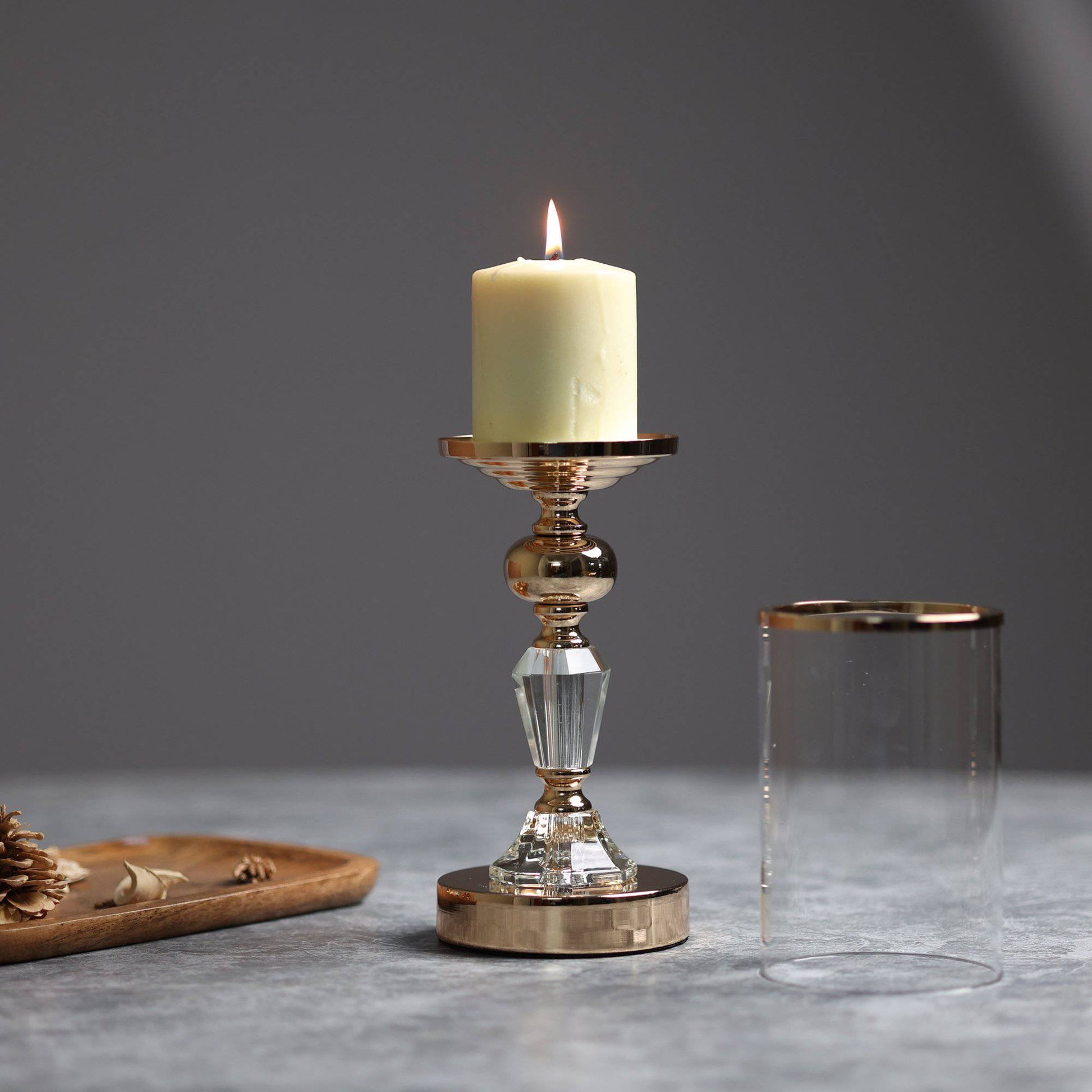 Fulgor Gold Crystal Candle Stand