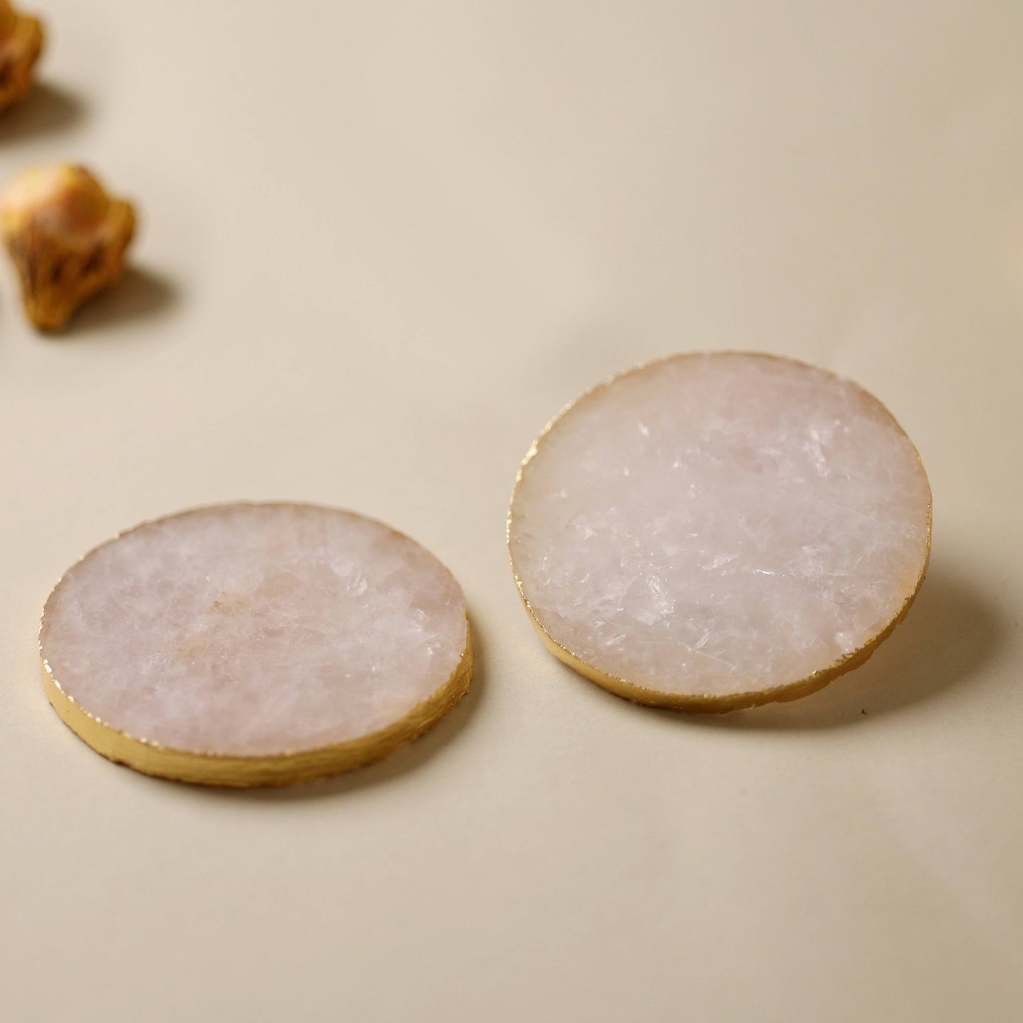 Decor Rose quartz Round Agate Coasters (Set of 2) - The Decor Circle