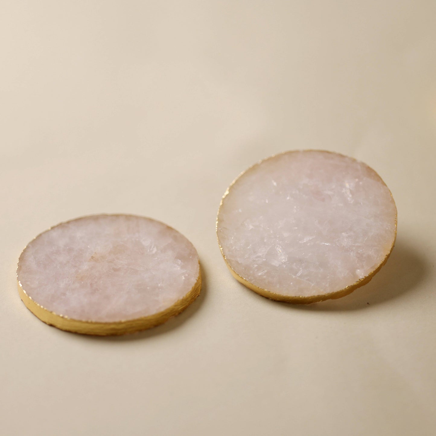 Decor Rose quartz Round Agate Coasters (Set of 2) - The Decor Circle