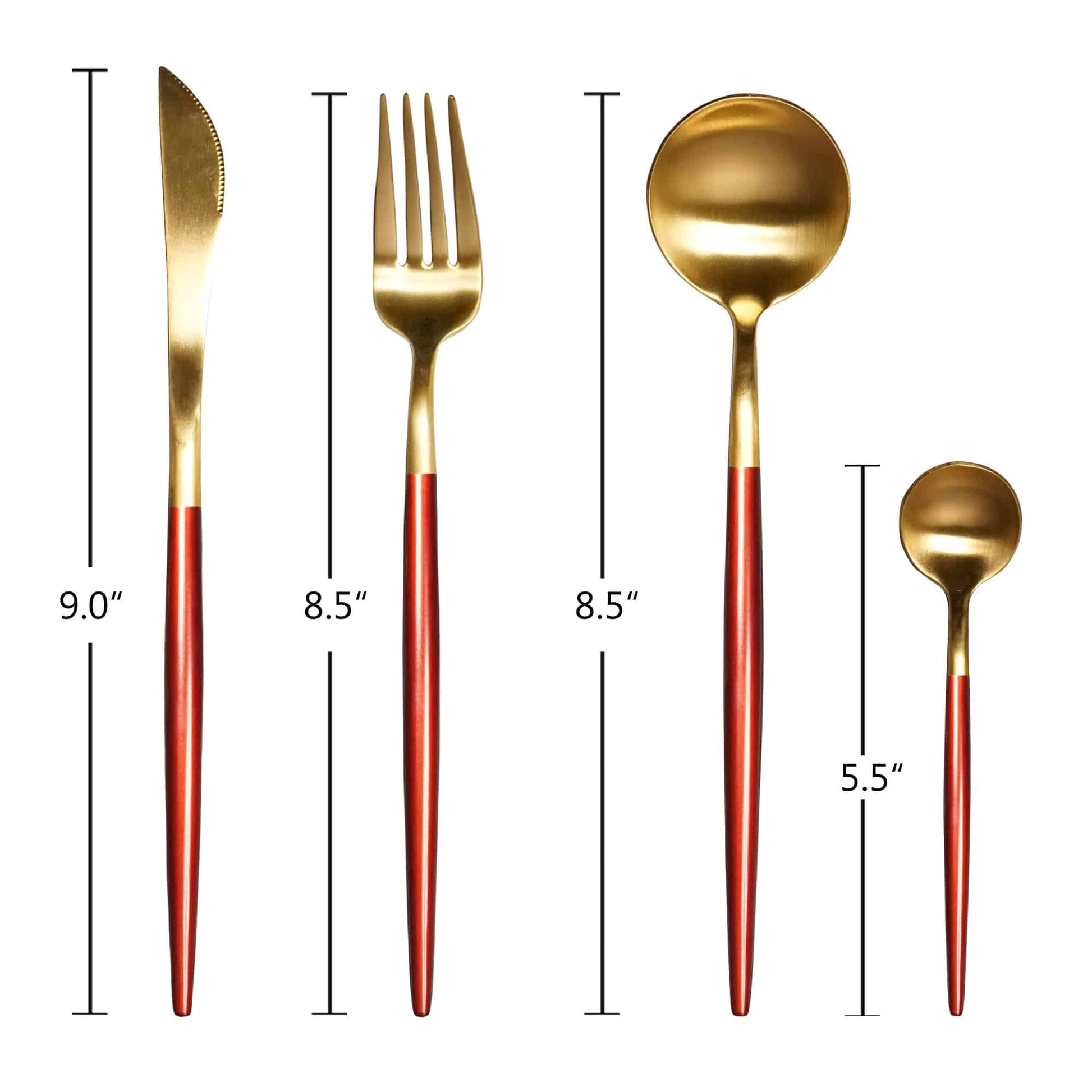 Dining Cutlery Set-Majestic Red Gold - The Decor Circle