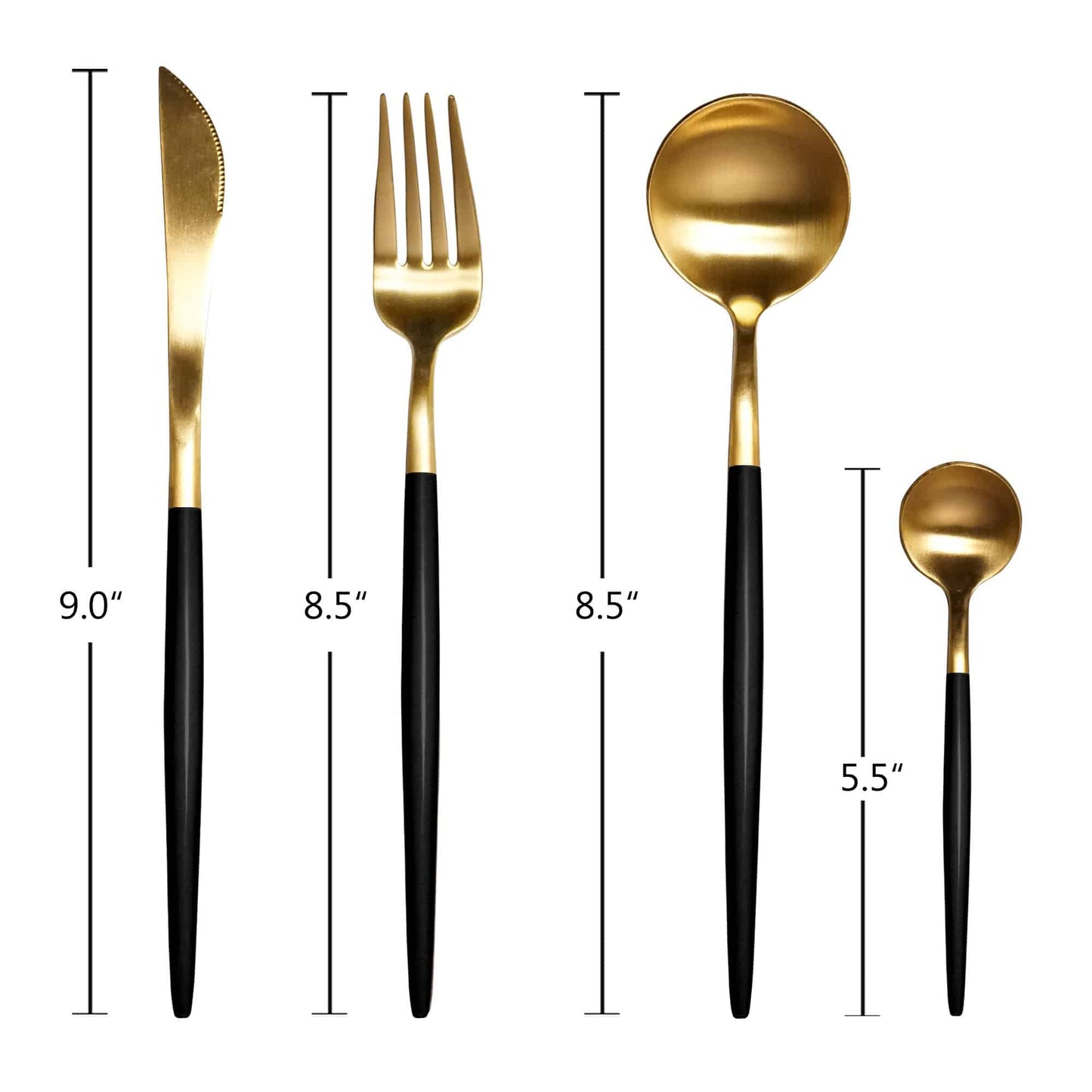 Home Decor Nordic Stainless Steel Dining Cutlery Set-Black Gold - The Decor Circle