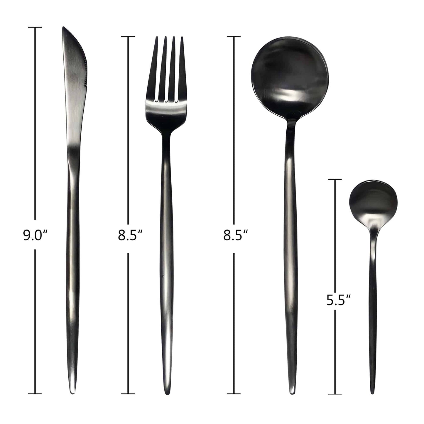 Home Decor Nordic Stainless Steel Dining Cutlery Set-Matt Black - The Decor Circle