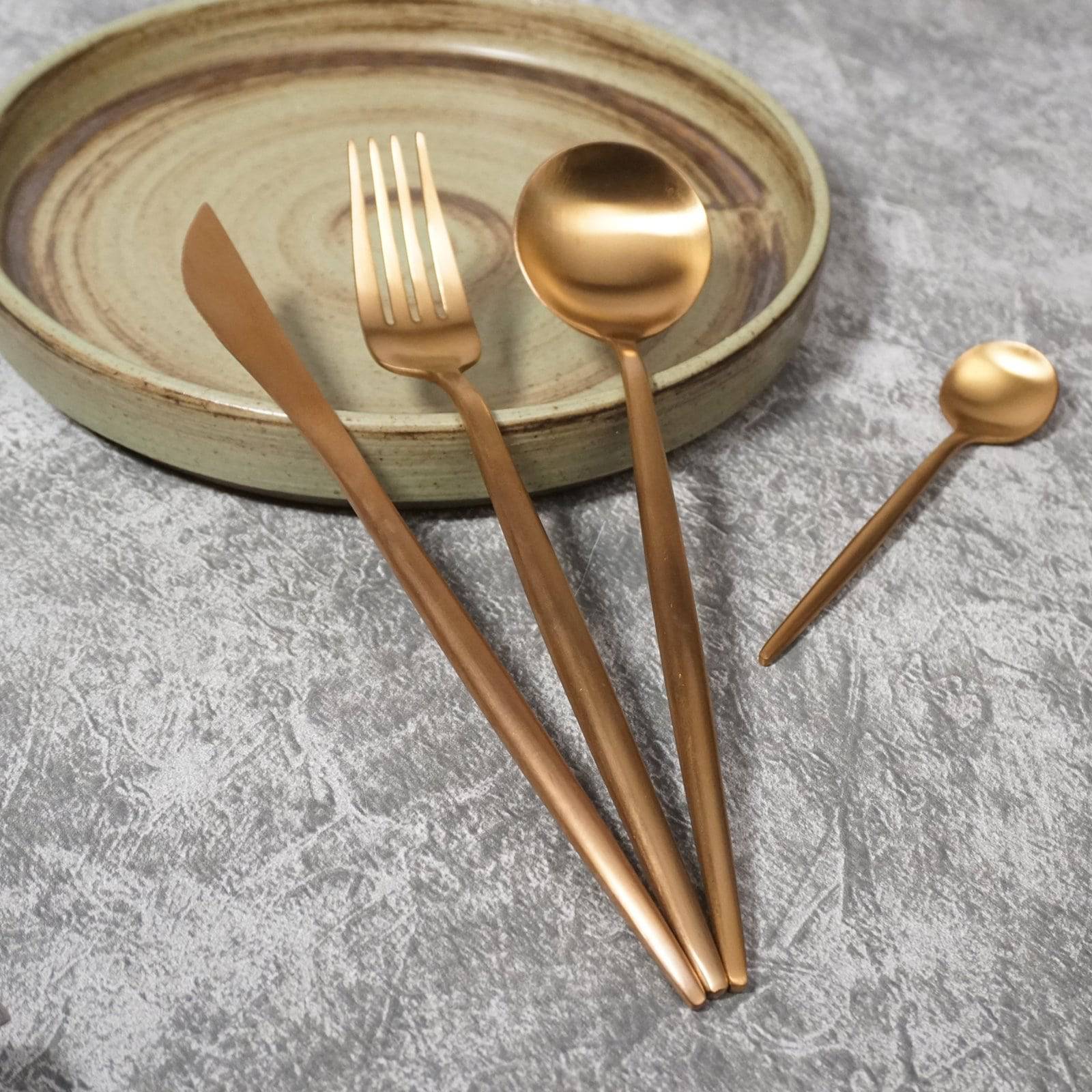 Nordic Dining Rose Gold Cutlery Set - The Decor Circle