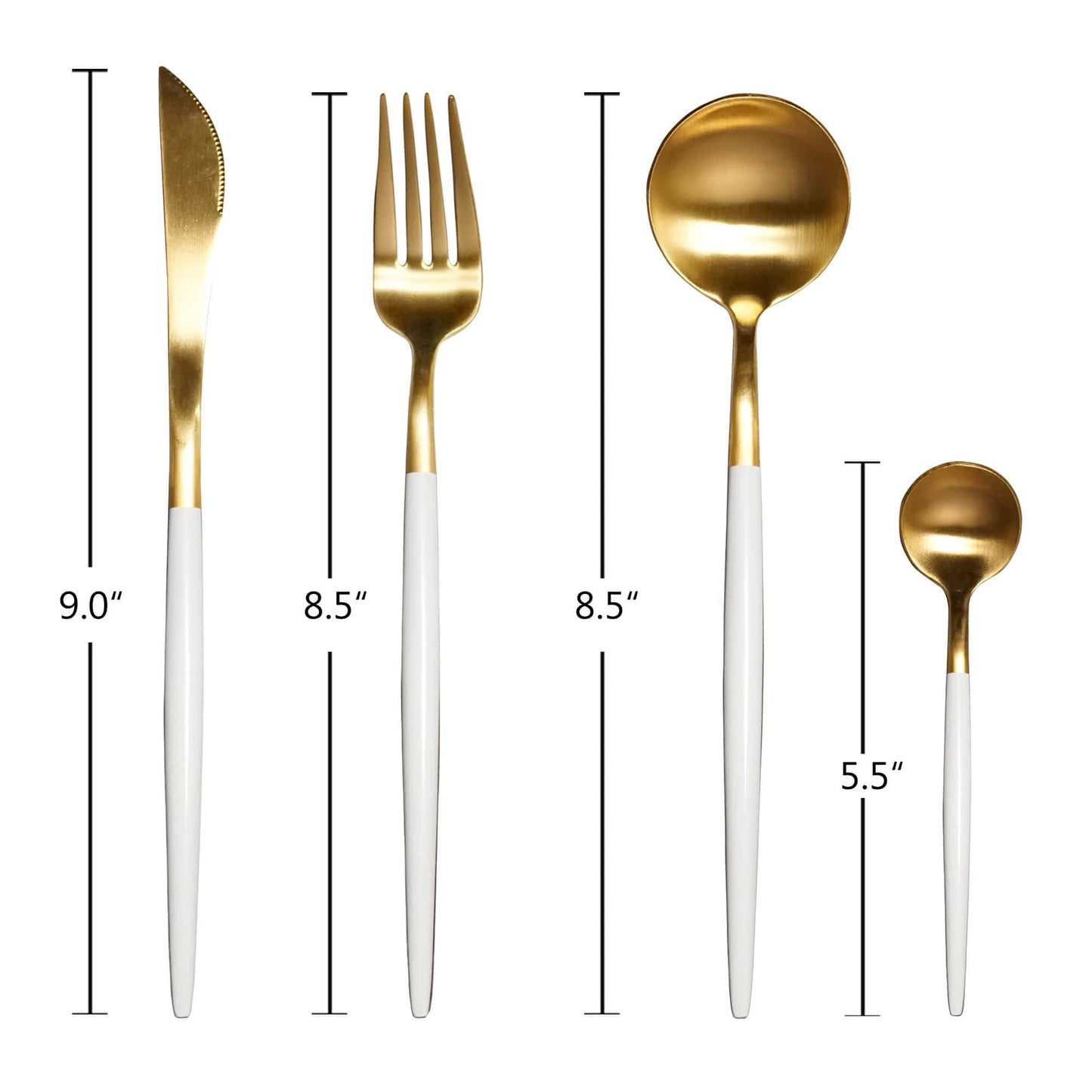 Nordic Stainless Steel Dining Gold White Cutlery Set - The Decor Circle