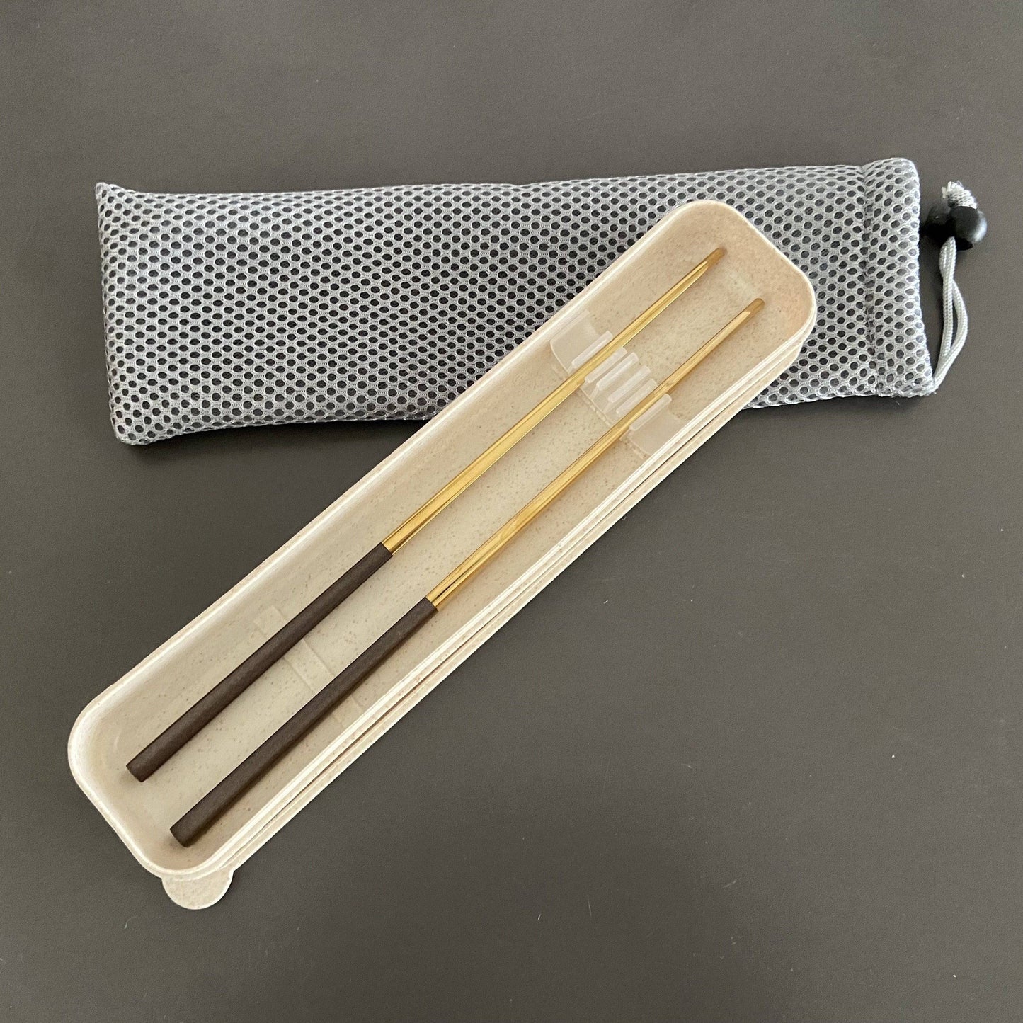 Nordic Coffee Brown Gold Chopsticks Cutlery - The Decor Circle