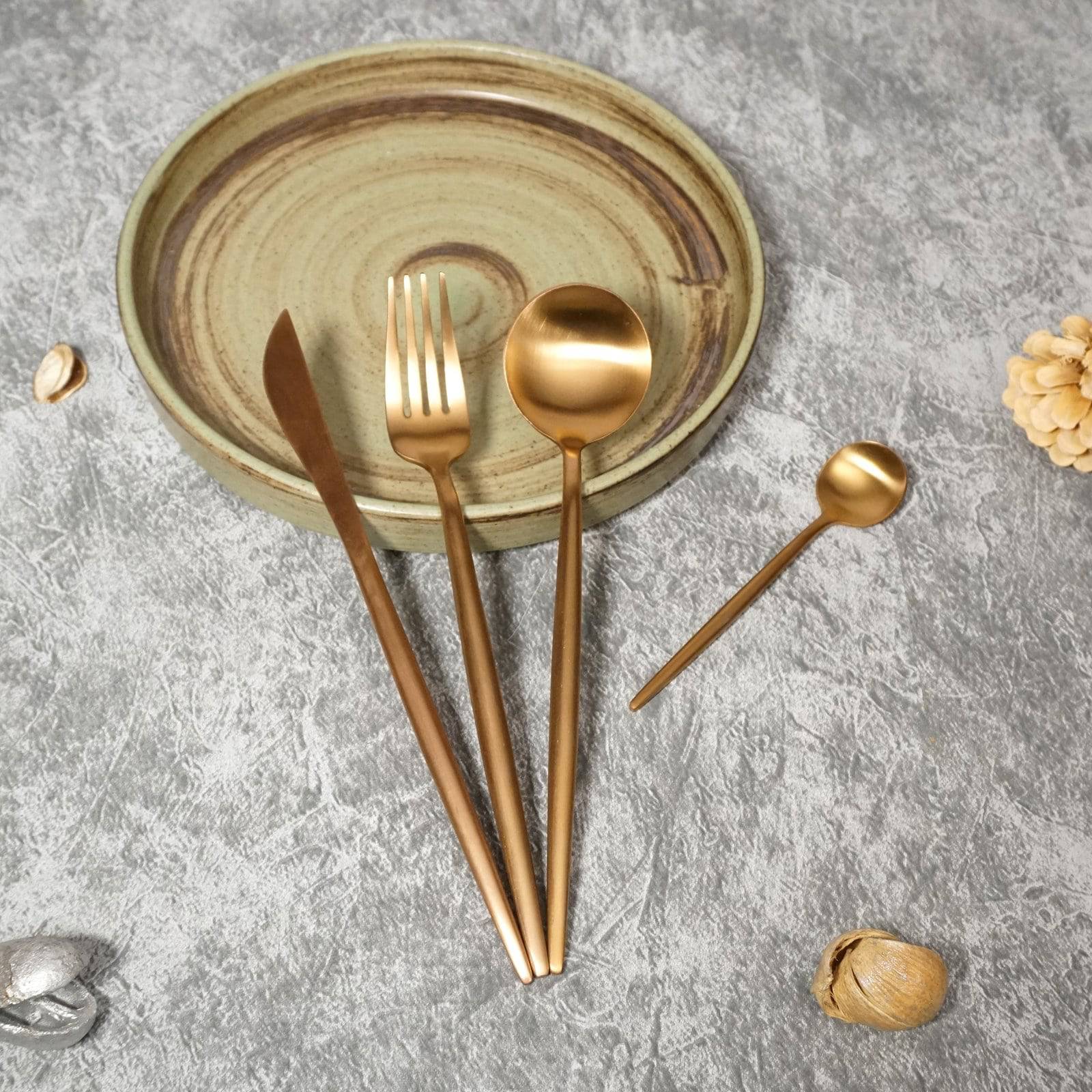 Nordic Dining Rose Gold Cutlery Set - The Decor Circle