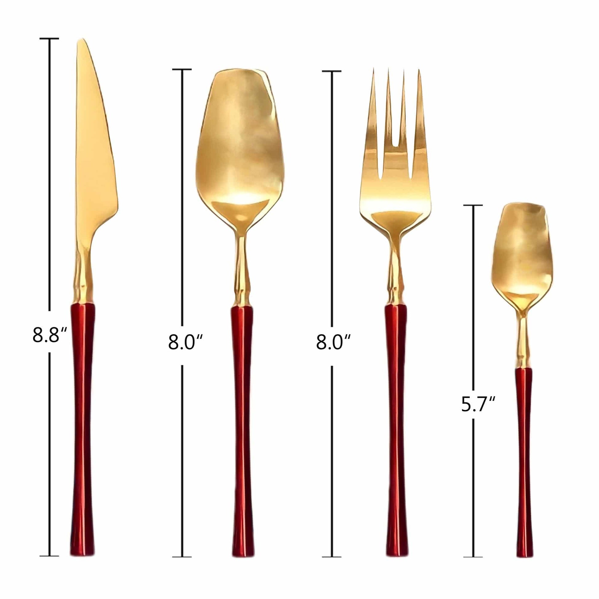 Tableware Luxury Indomitus Red Gold Cutlery Set - The Decor Circle
