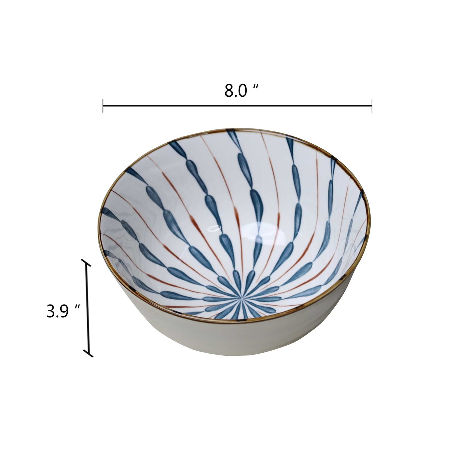 Japanese Blue Swirl Soup/Ramen Bowl (Large) - The Decor Circle