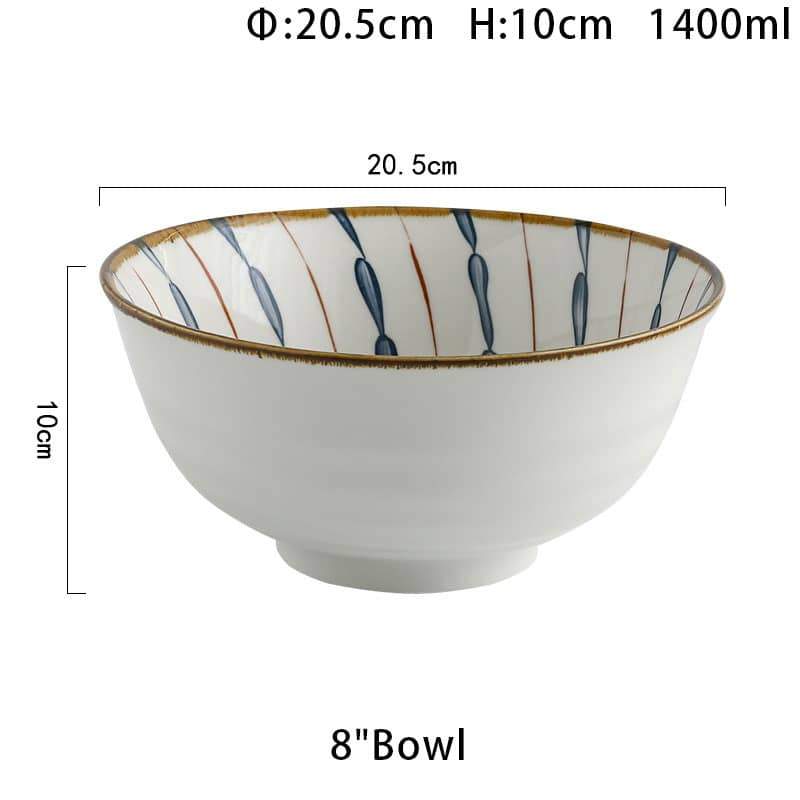 Japanese Blue Swirl Soup/Ramen Bowl (Large) - The Decor Circle