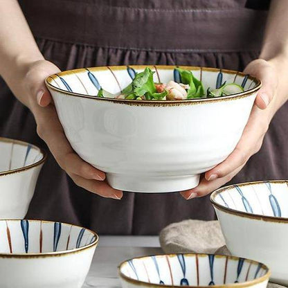 Japanese Blue Swirl Soup/Ramen Bowl (Large) - The Decor Circle