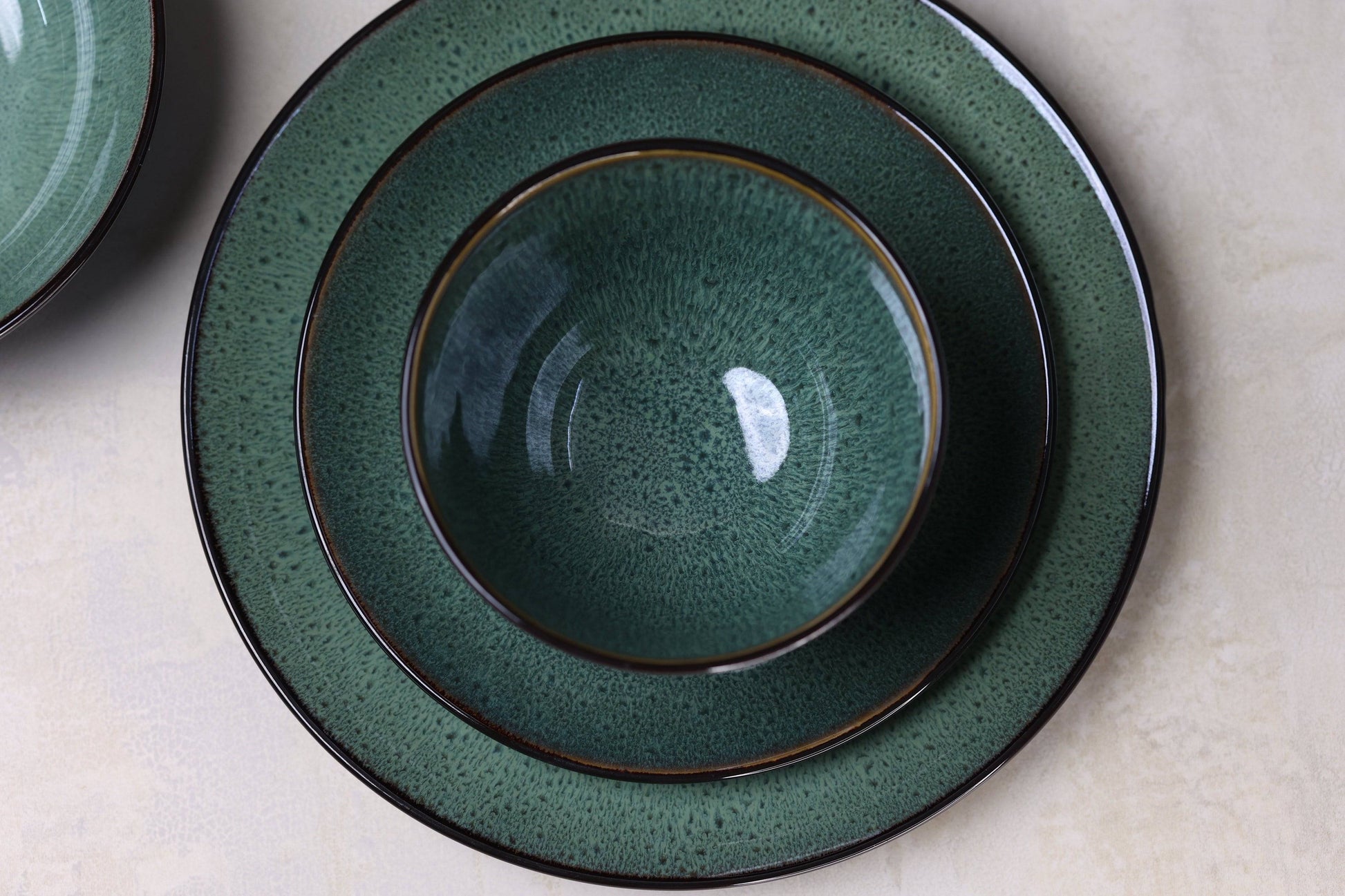 Luxury Inpensus Green Ceramic Dinnerset - 22 PCS - The Decor Circle