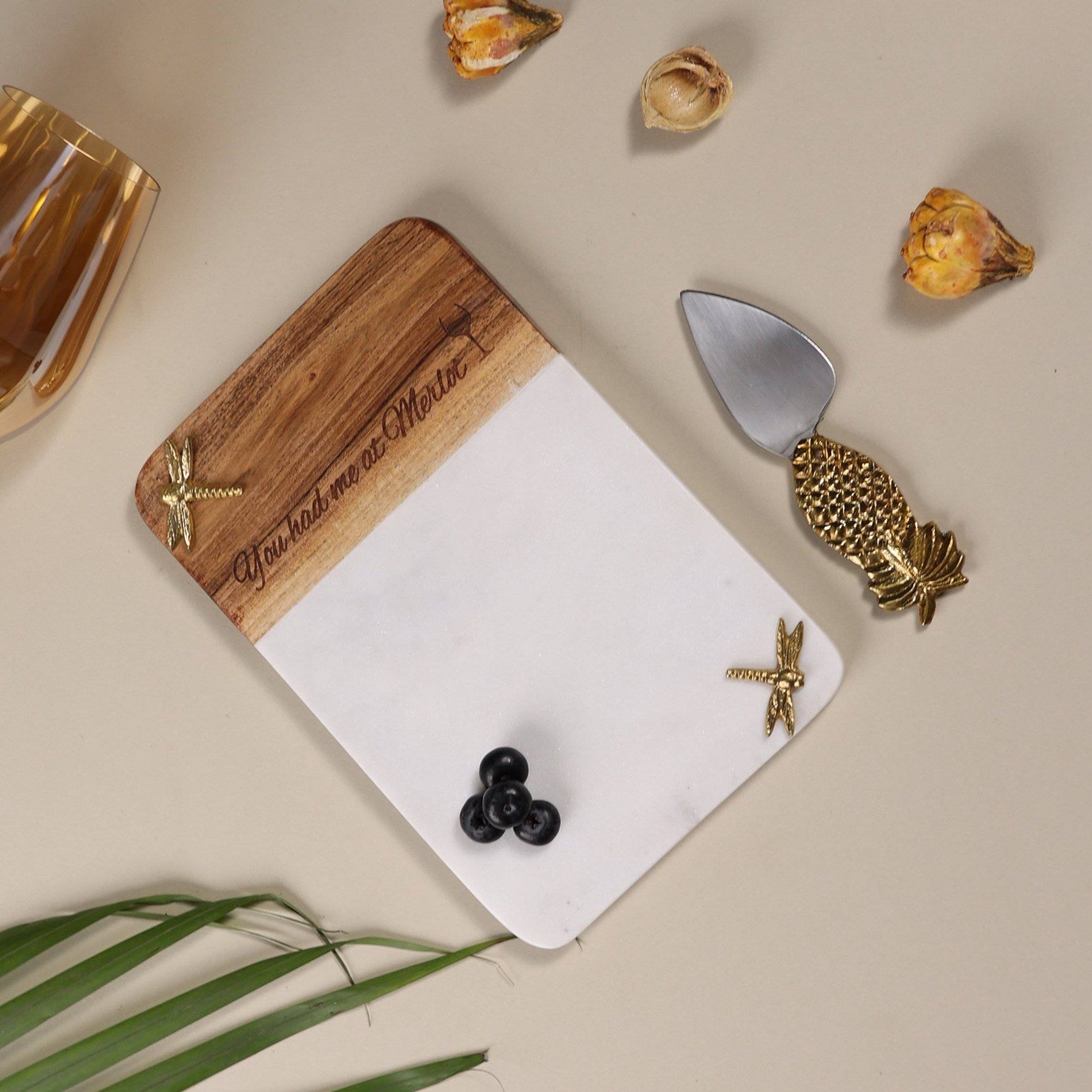Marble 'Date Night' Cheese Platter (9 inches) - The Decor Circle