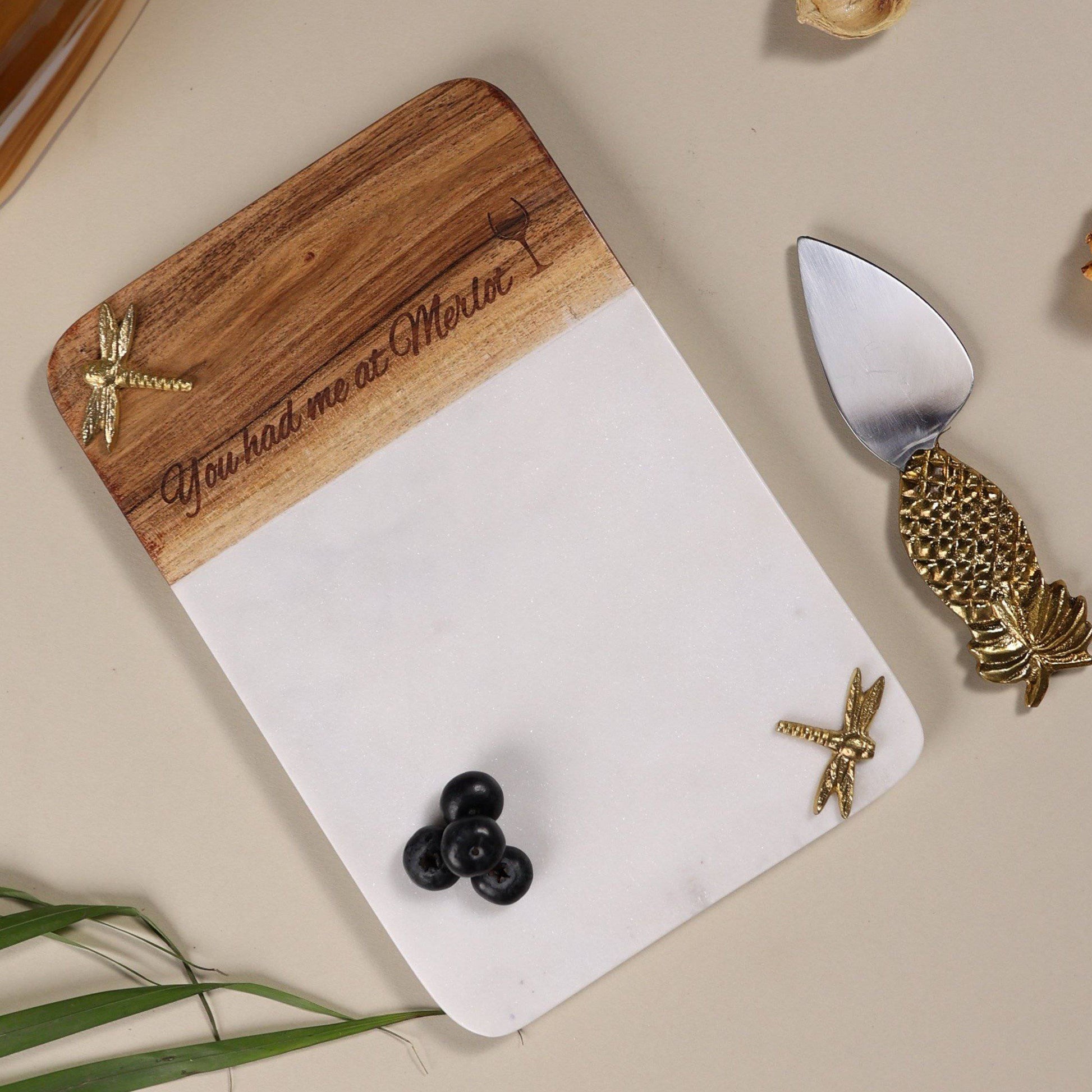 Marble 'Date Night' Cheese Platter (9 inches) - The Decor Circle