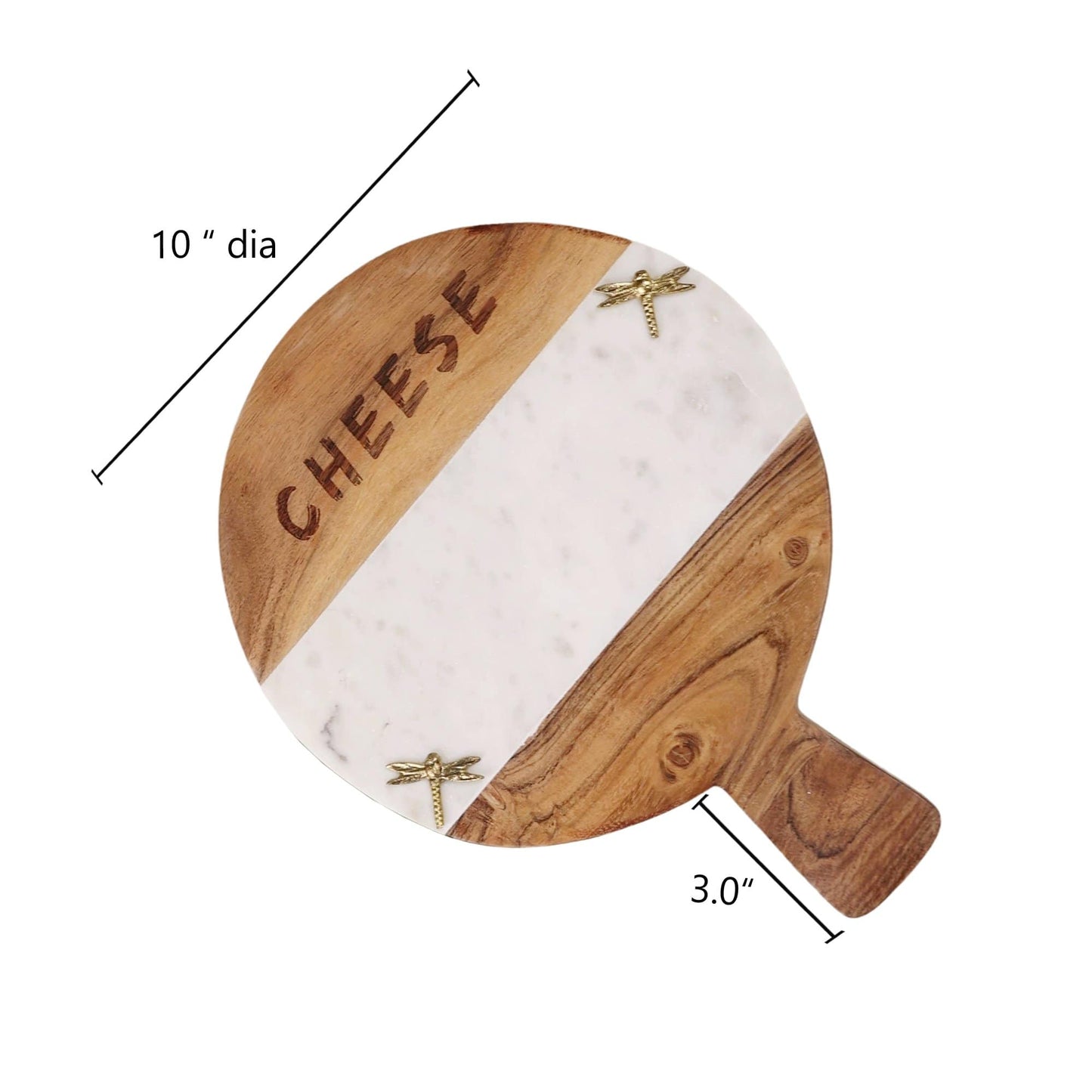 Wooden Marble Engraved Cheese Platter (10 inches) - The Decor Circle