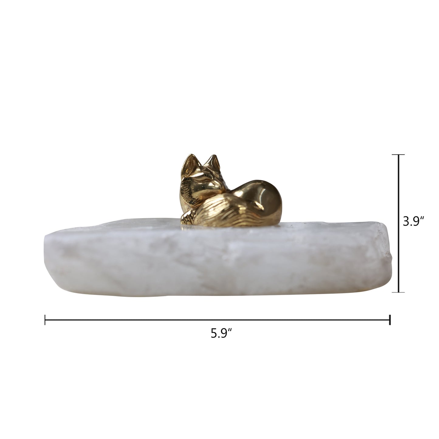 Fox Observer Rock Crystal Brass Animal Sculptures - The Decor Circle