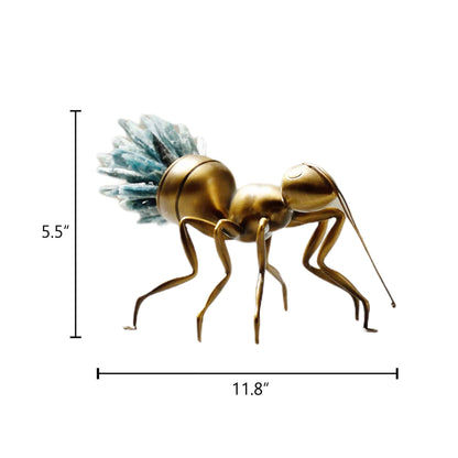 Office Decor Ant Brass Luxury Crystal sculptures (Set of 2) - The Decor Circle