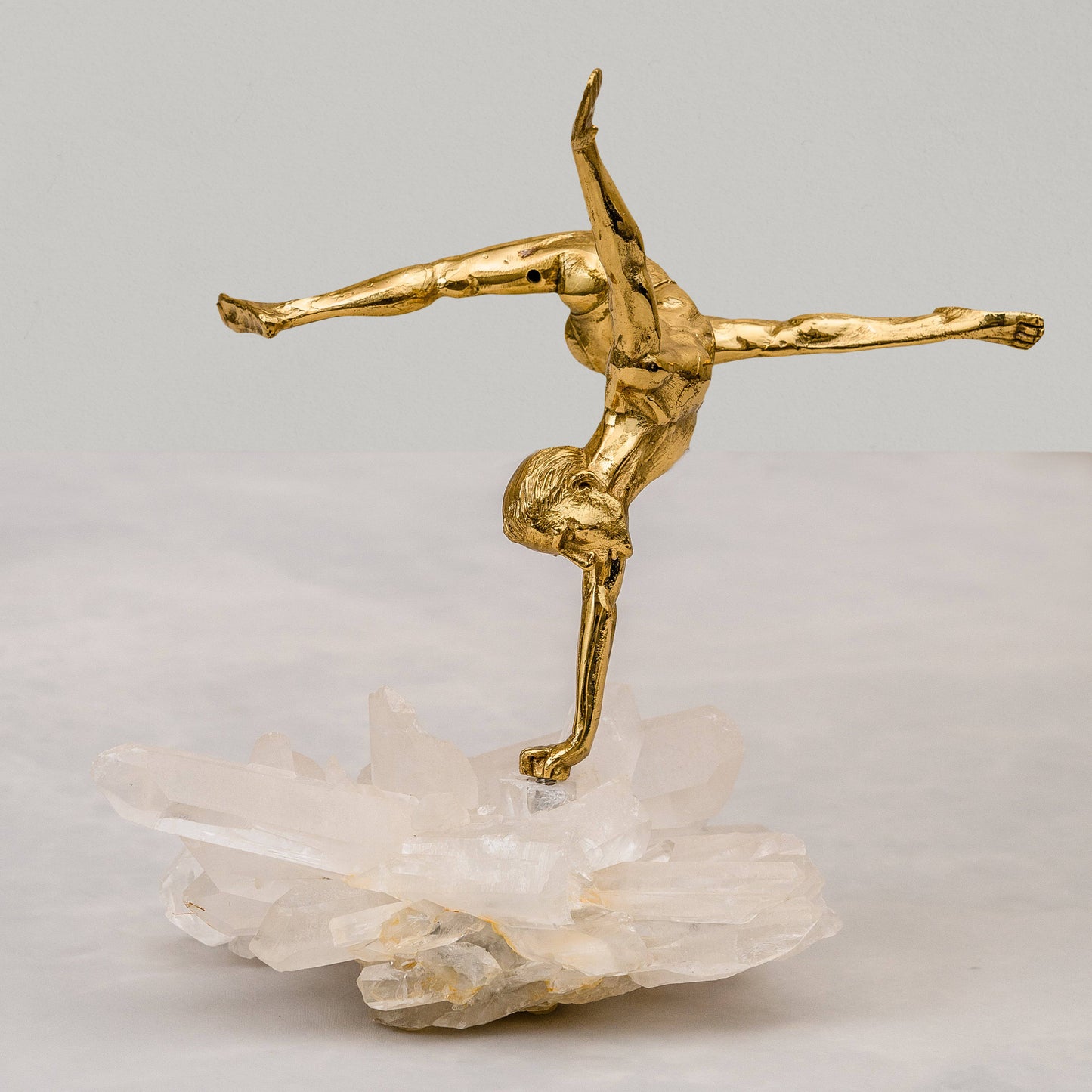 Virago Man Ballerina Crystal Sculpture - Crystal Brass Sculpture - The Decor Circle