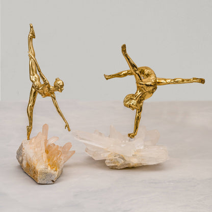 Virago Man Ballerina Crystal Sculpture - Crystal Brass Sculpture - The Decor Circle