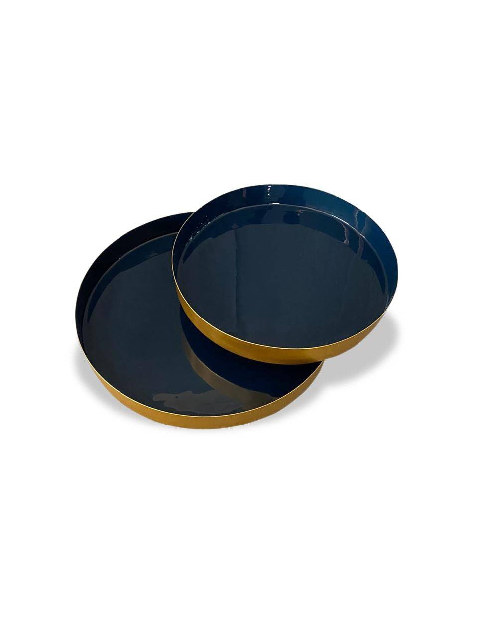 Home Decor Golden Blue Serving Tray (14" inches) - The Decor Circle