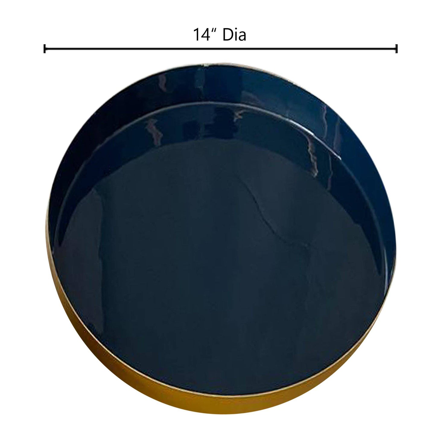 Home Decor Golden Blue Serving Tray (14" inches) - The Decor Circle