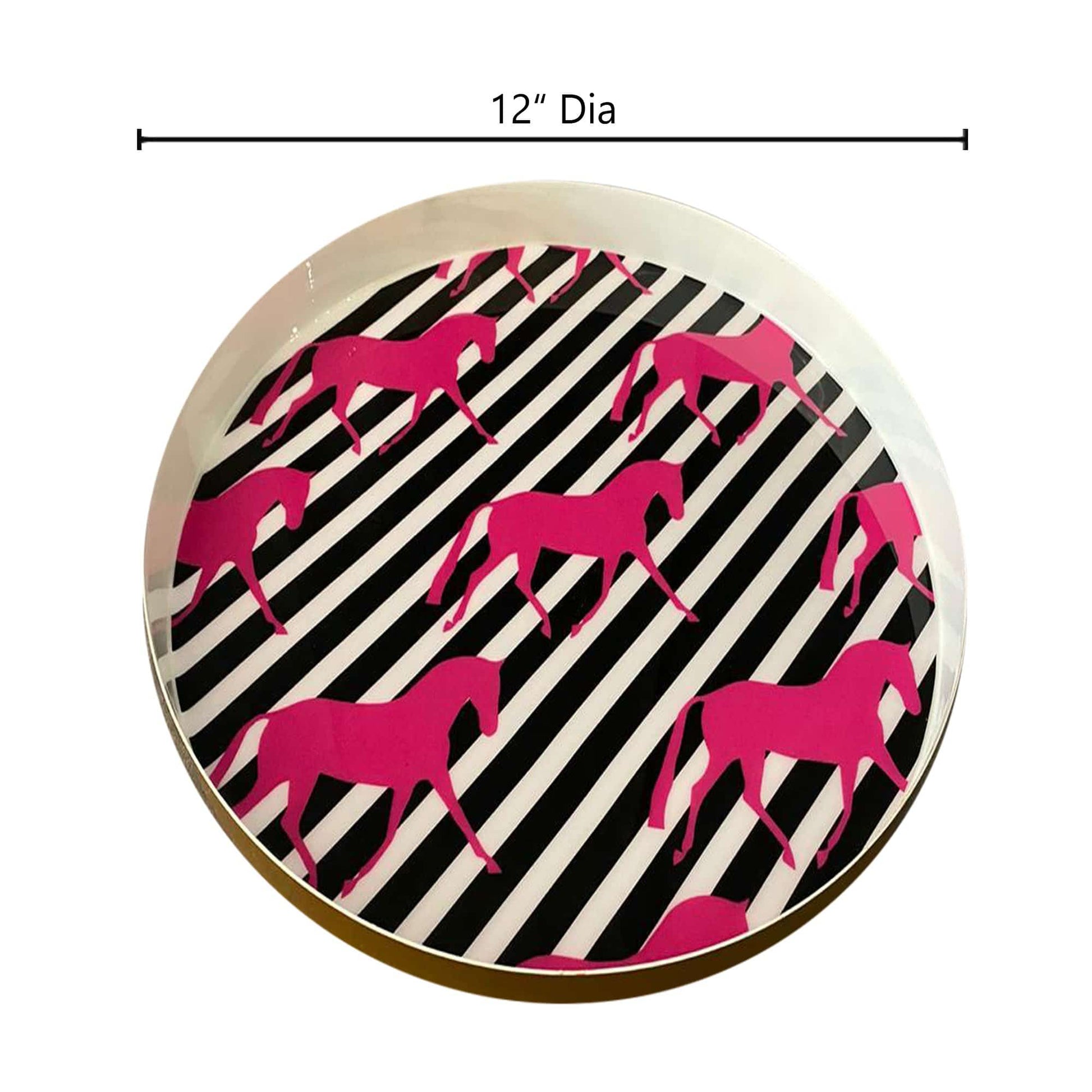 Home Digital Art Pink horse Serving Tray (12" inches) - The Decor Circle