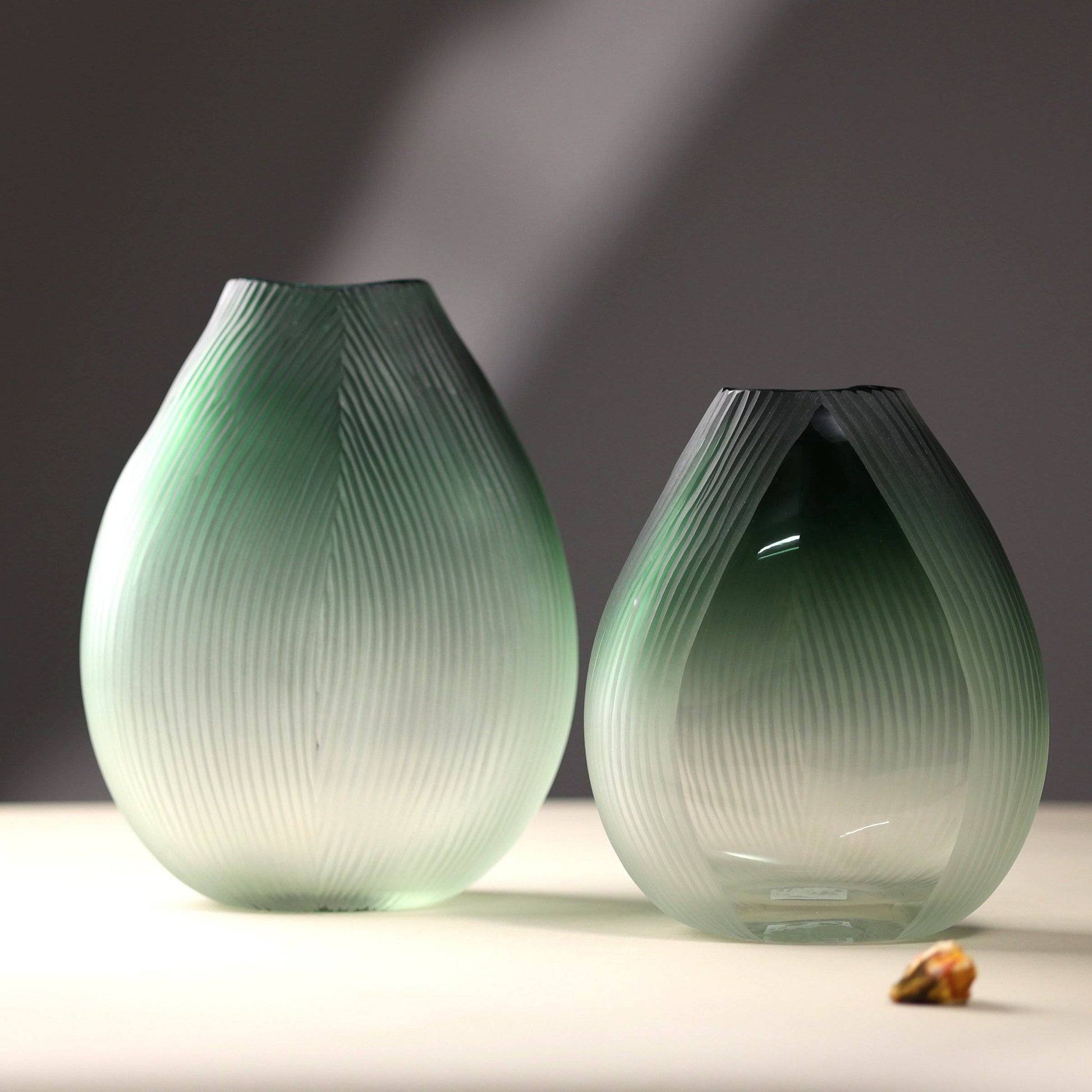 Green Ribbon decorative glass vase - The Decor Circle