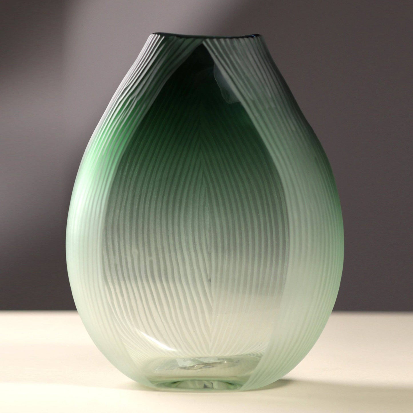 Green Ribbon decorative glass vase - The Decor Circle