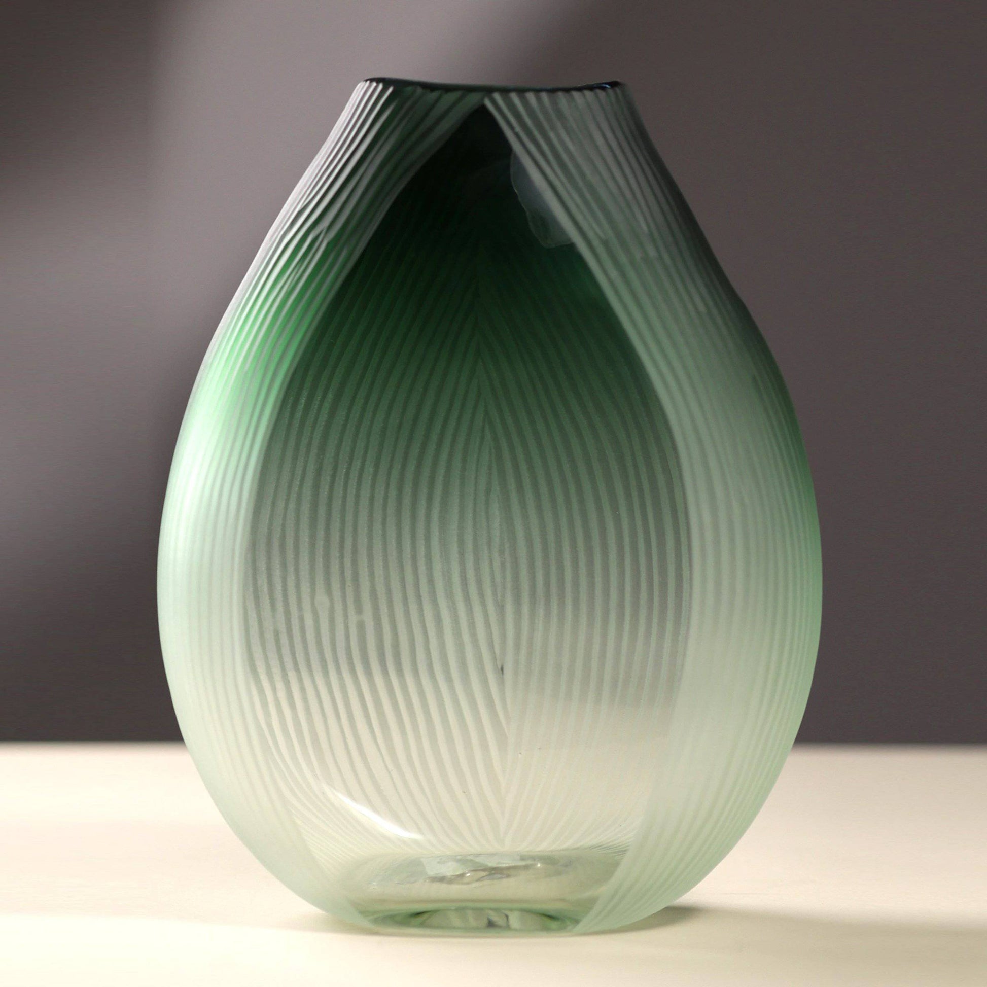 Green Ribbon decorative glass vase - The Decor Circle