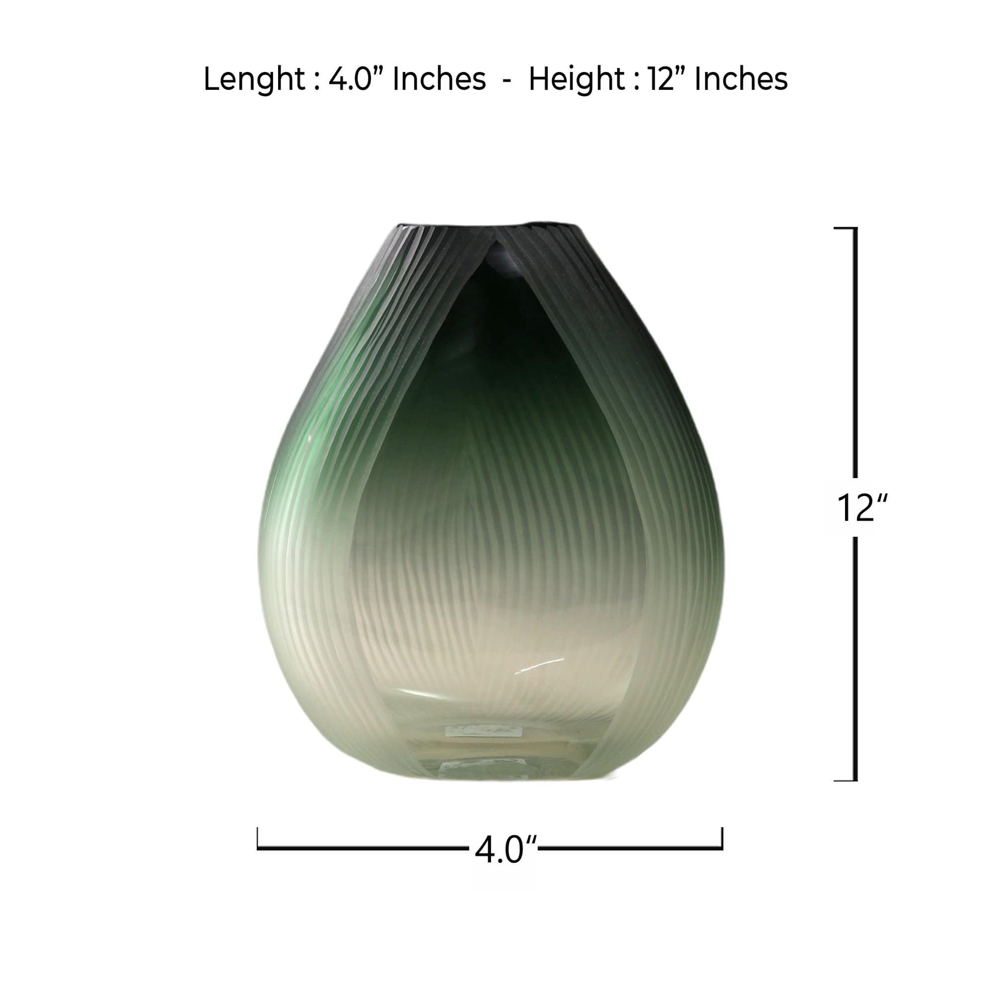 Green Ribbon decorative glass vase - The Decor Circle