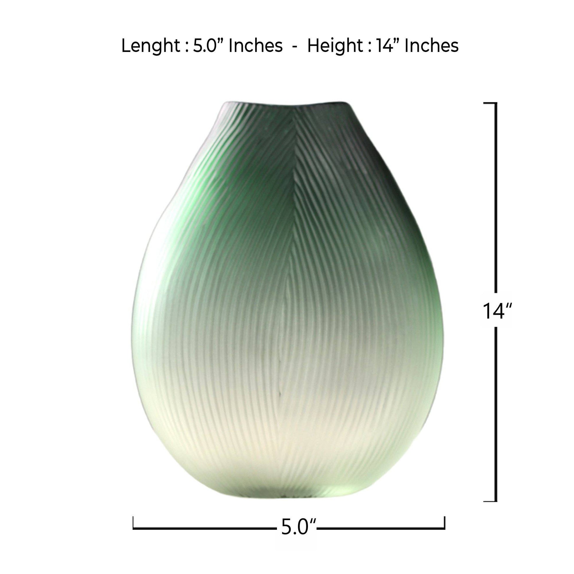 Green Ribbon decorative glass vase - The Decor Circle