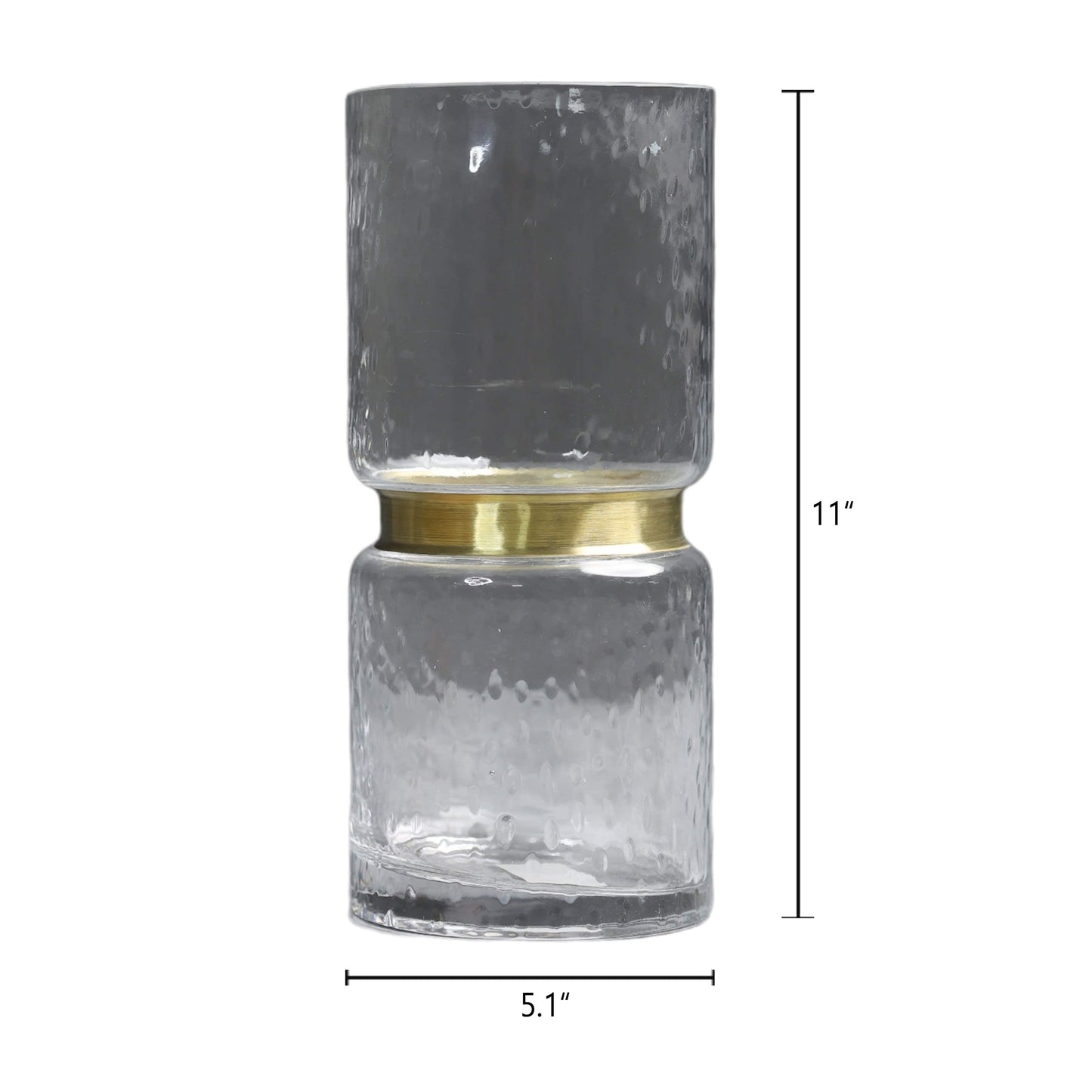 Home Decor Luxury Gold Belt Beaten Glass Vase - The Decor Circle
