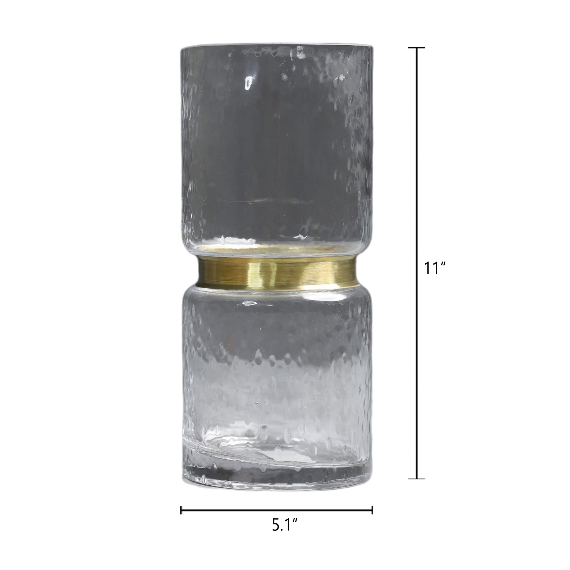 Home Decor Luxury Gold Belt Beaten Glass Vase - The Decor Circle