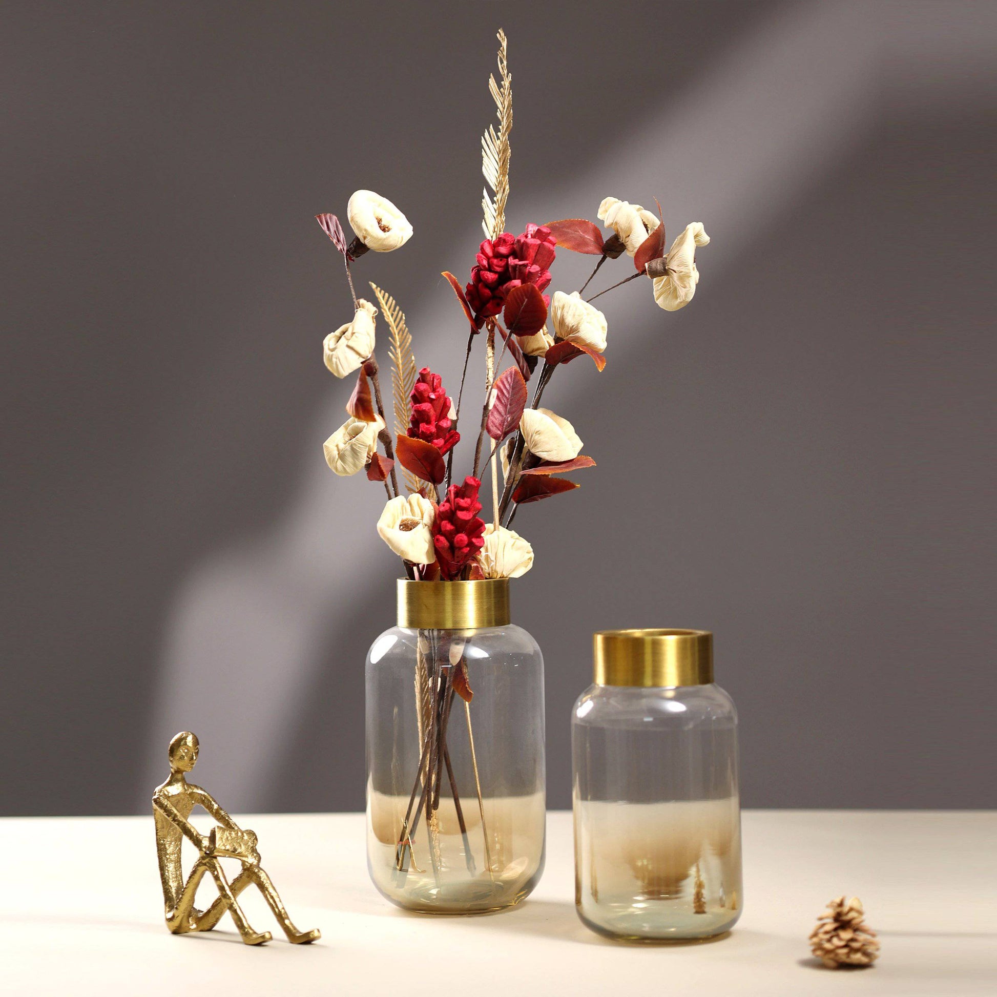 Caleo Golden Glass vase (LARGE)
