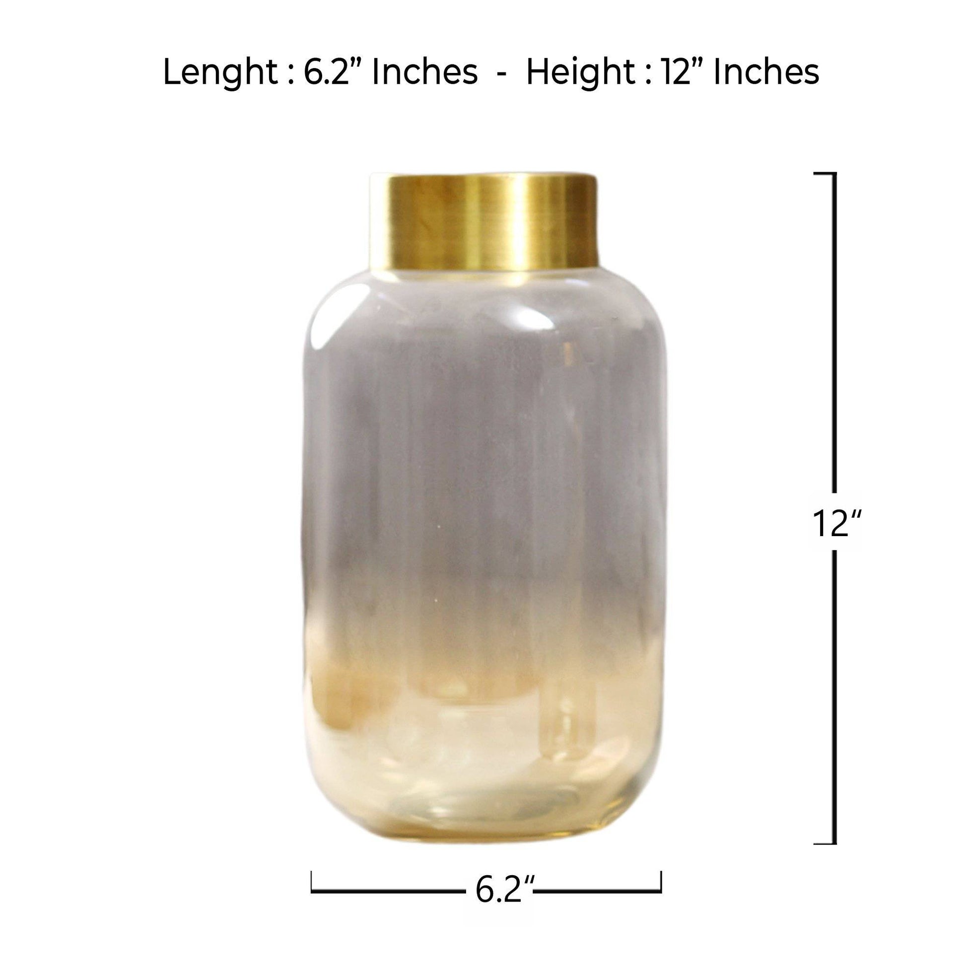 Caleo Golden Glass vase (LARGE)