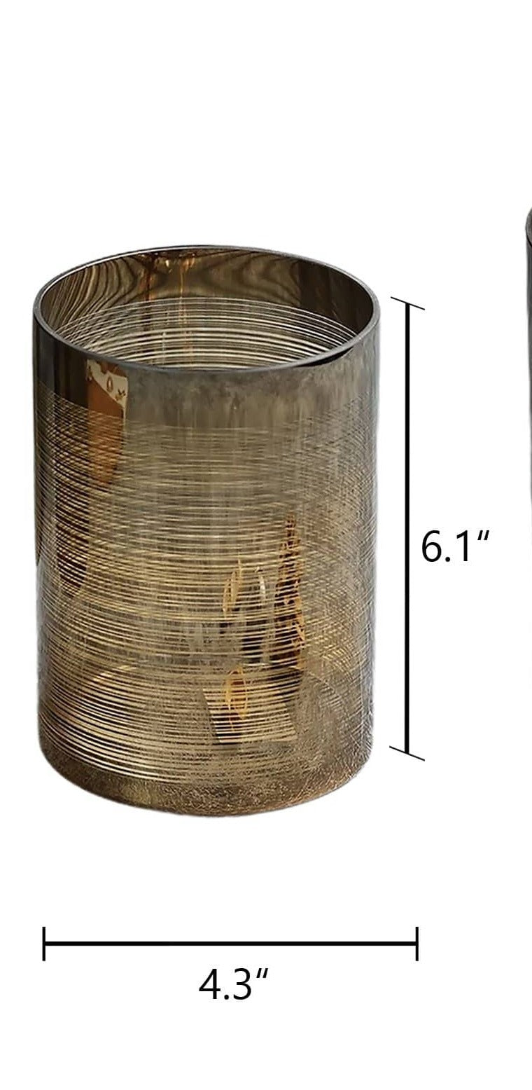 Home Decor Ribbon Golden Glass Vase - The Decor Circle