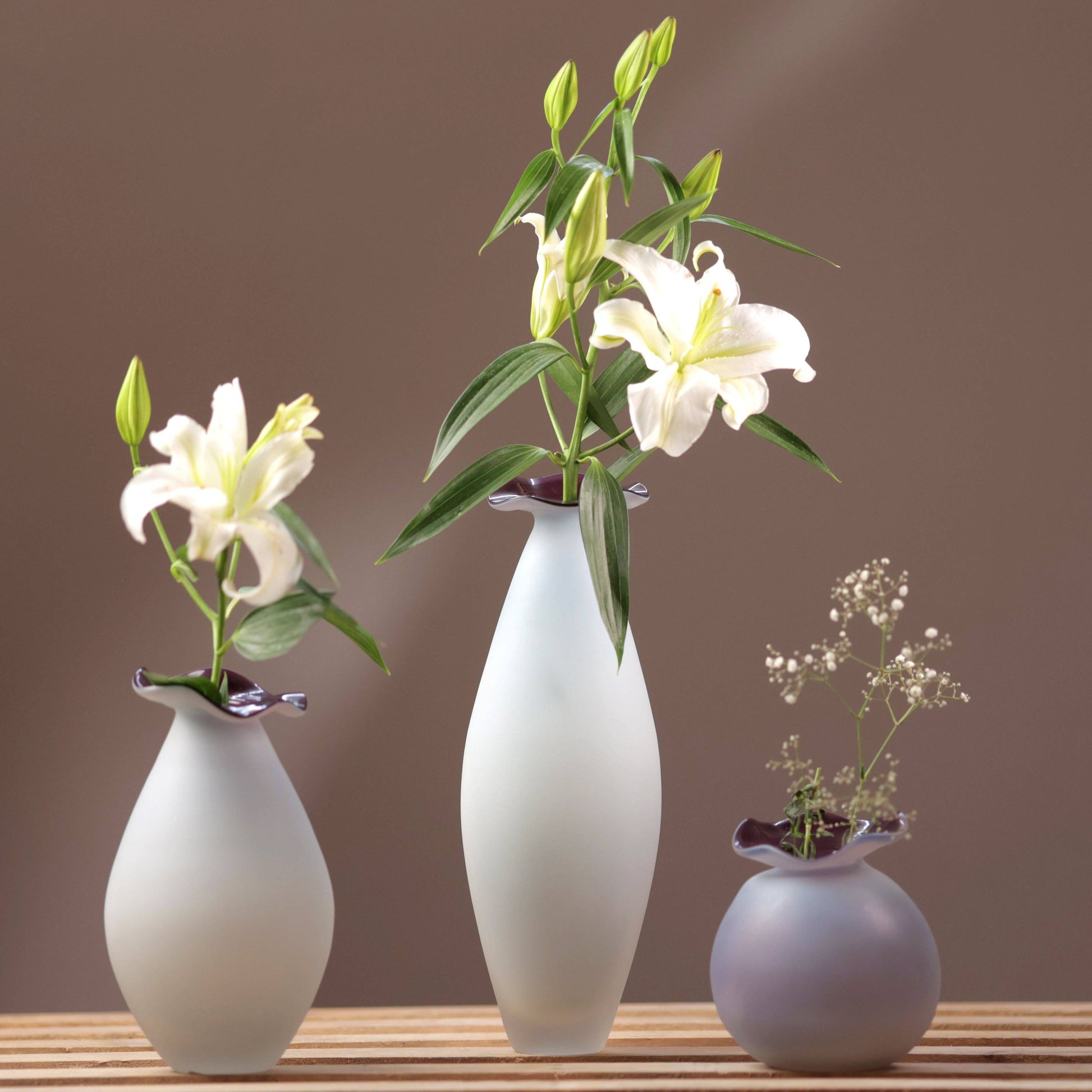 Marmor White Pink Glass Vase - The Decor Circle