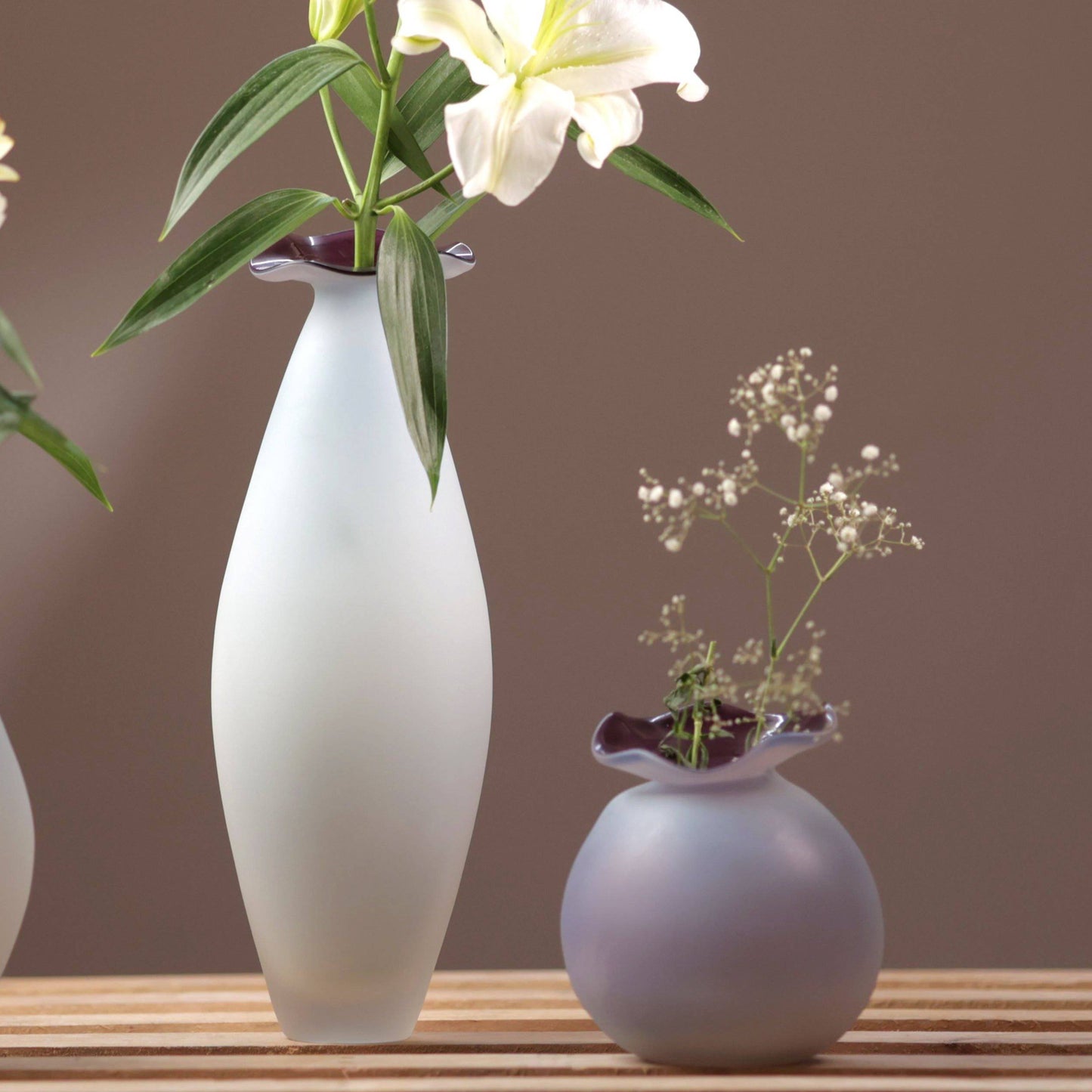 Marmor White Pink Glass Vase - Small