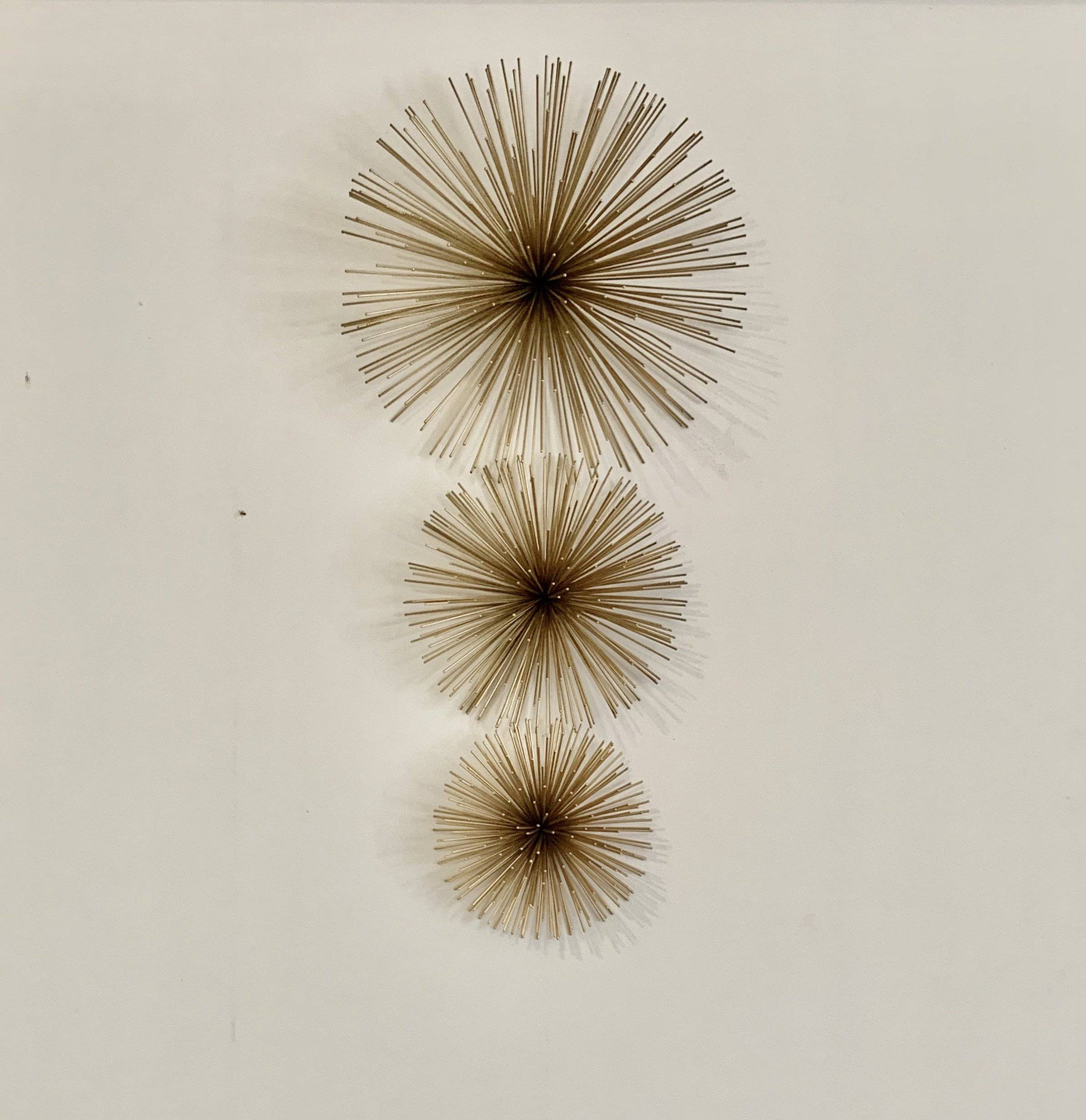 Wall Decor Metal Golden Flowers Wall Spikes (set of 3) - The Decor Circle