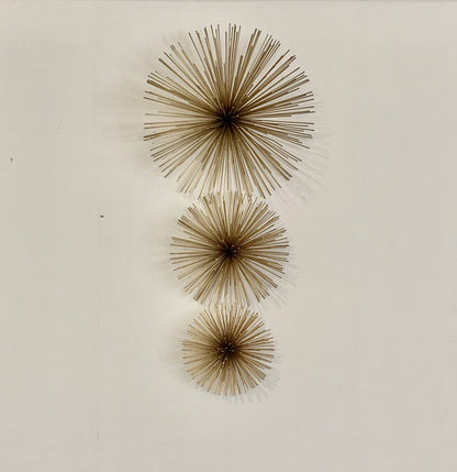 Wall Decor Metal Golden Flowers Wall Spikes (set of 3) - The Decor Circle