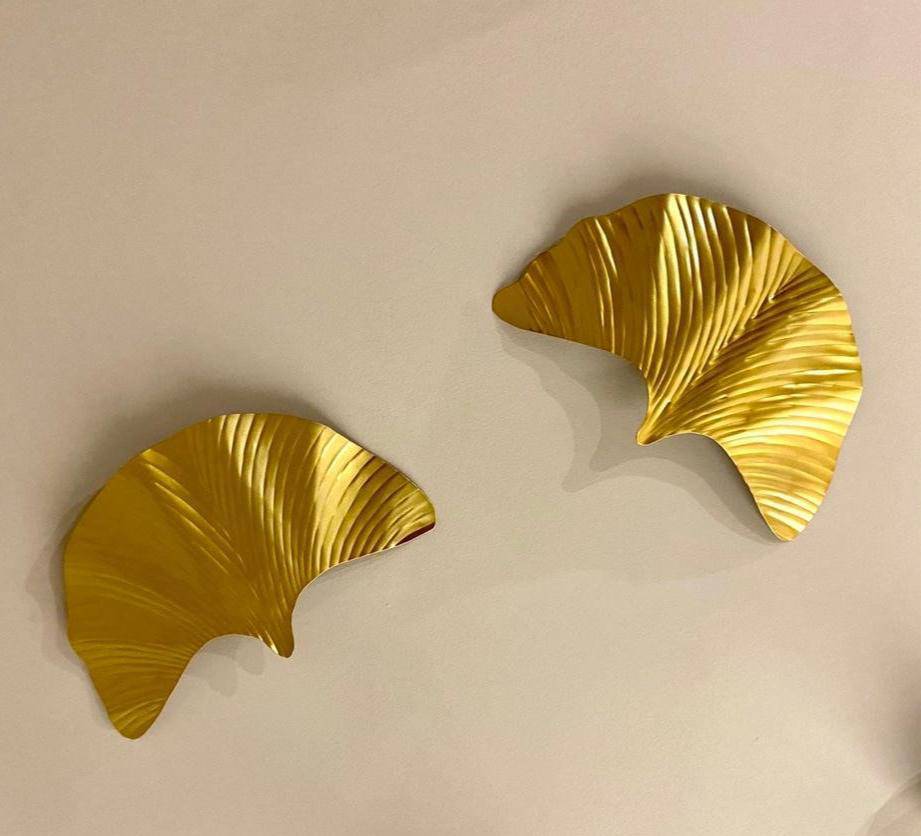 Wall Decor Ammil Golden Wall Leaves (set of 2) - The Decor Circle